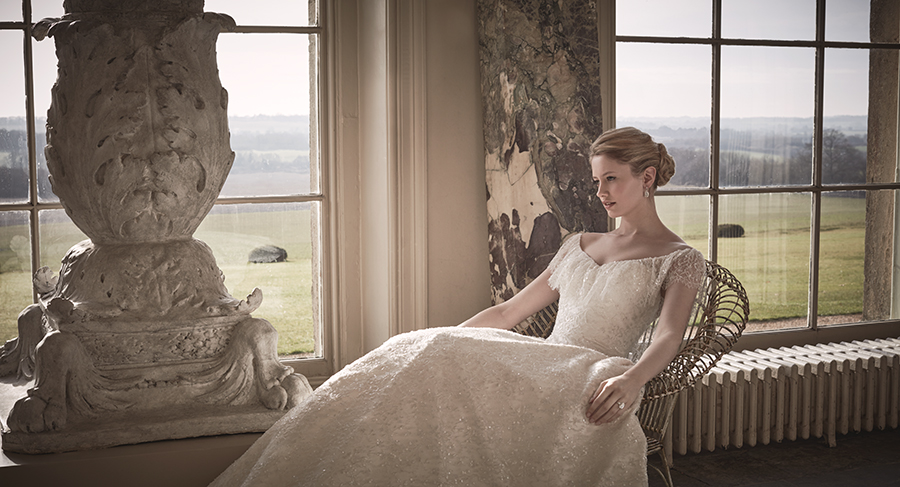 Phillipa Lepley Beaded Lace Couture Wedding Dress London UK Bespoke British Bridal Designer