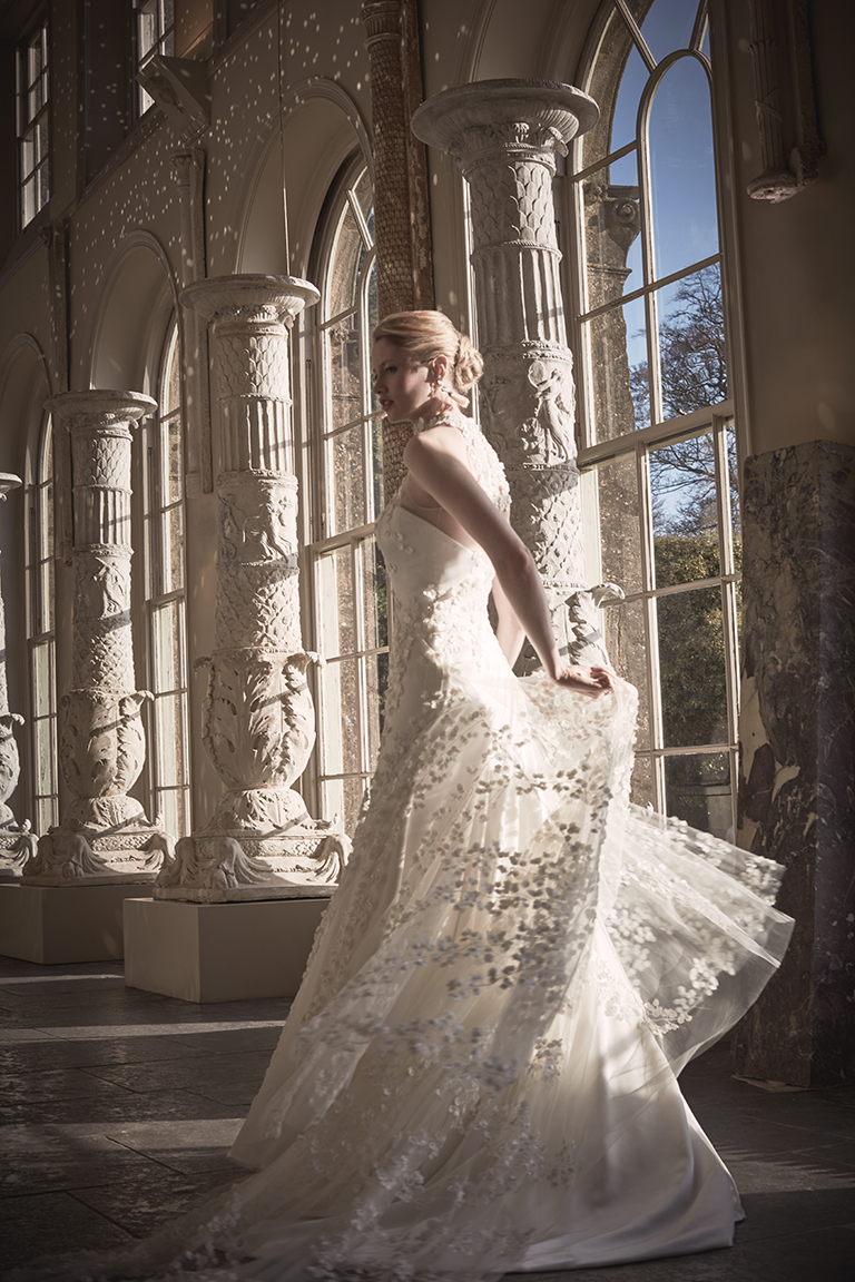 Phillipa Lepley Floral Wedding Gown London UK British Wedding Dress Designer