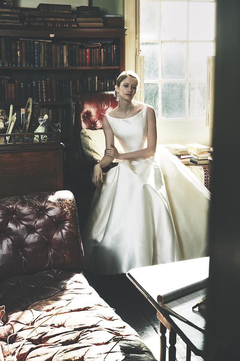 Nude Mesange Zibelene’ is a beautifully clean, ivory wedding dress by London wedding dress designer Phillipa Lepley
