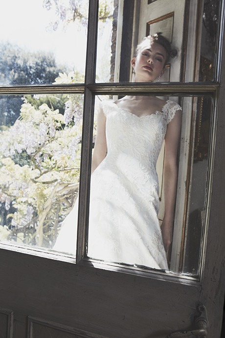 Phillipa Lepley Couture Wedding Dress London UK Designer Bespoke Couture Baby Olinda Briar Roses French Lace Wedding Gown Long Train Corset 460 X 490