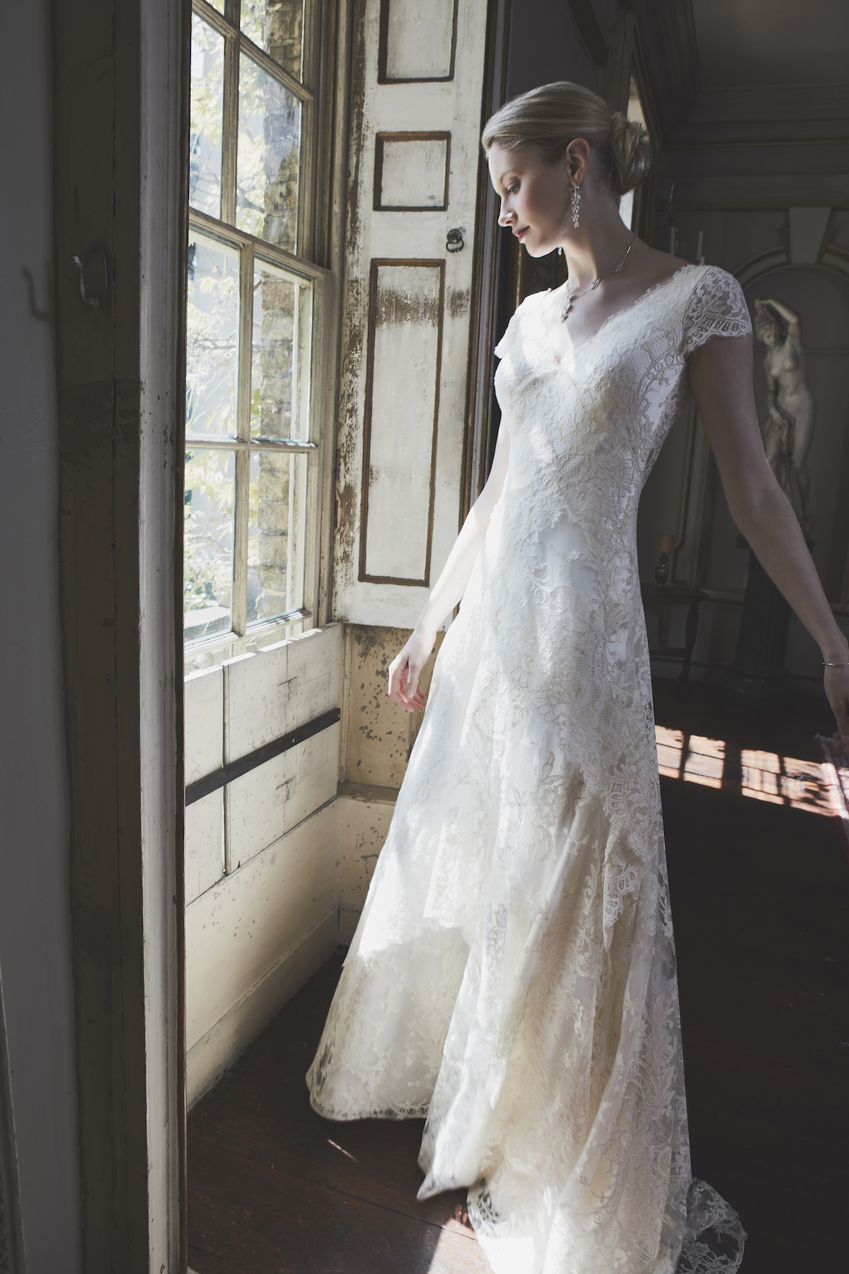 UK Wedding Dress Designer - Phillipa Lepley - Fitzgerald Tiered Scroll Dress