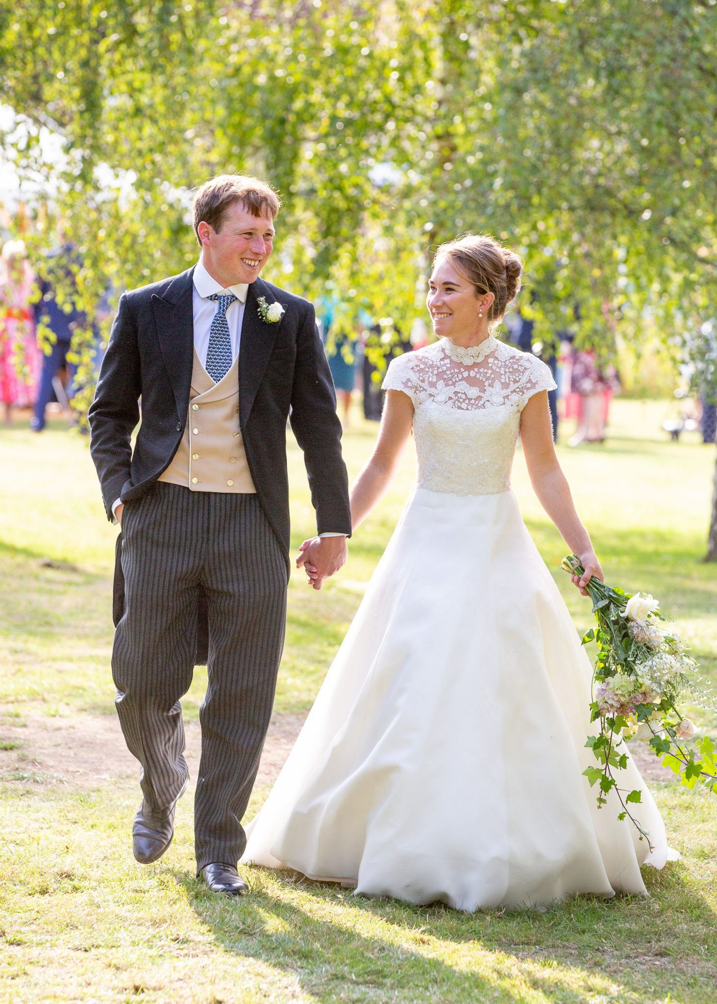 Phillipa Lepley Real Bride Georgina High Neck Wedding Dress With Cap Sleeves