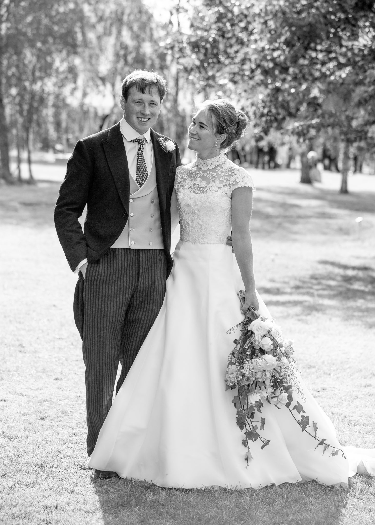 Phillipa Lepley Real Bride Georgina High Neck Wedding Dress With Cap Sleeves