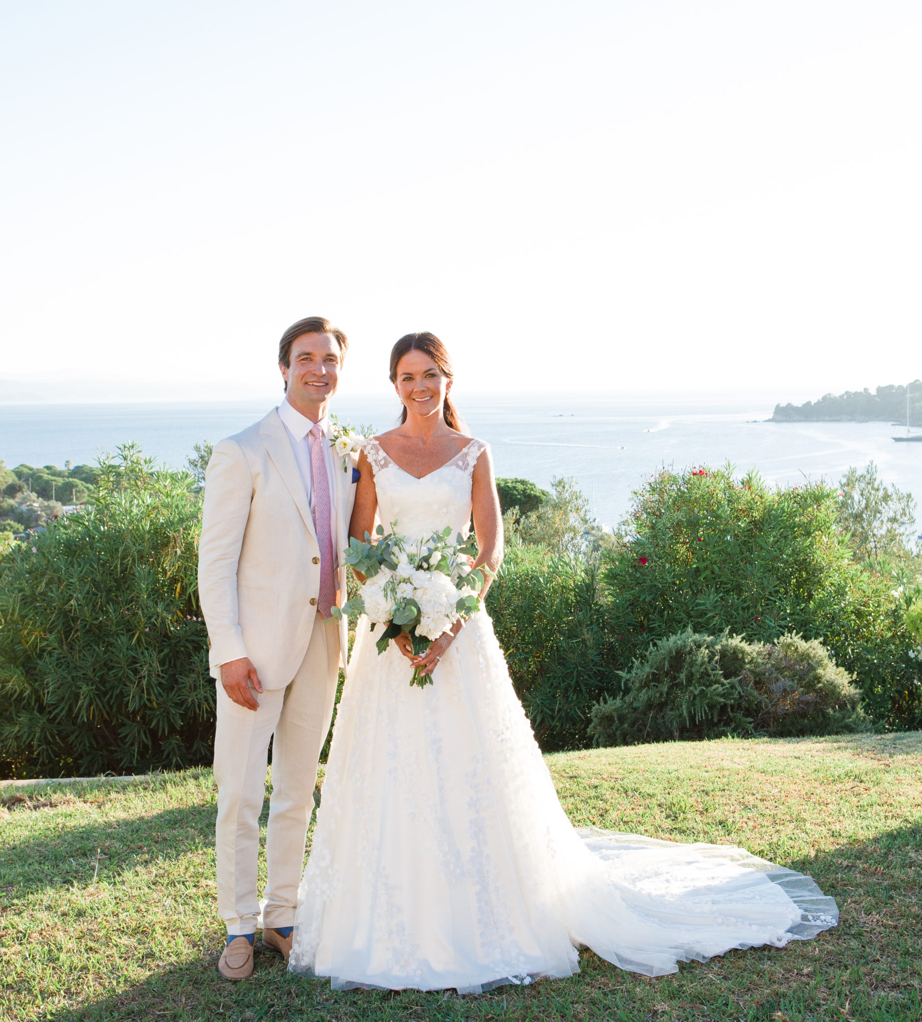 Phillipa Lepley Real Bride Helena’s Couture Wedding Dress Italian silk dress with embroidered tulle Sweetheart neckline wedding dress