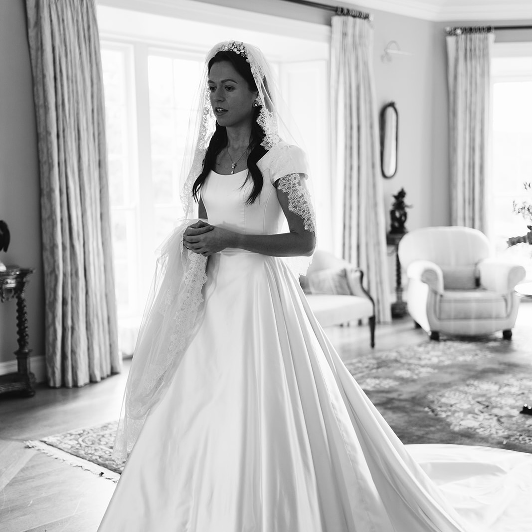 Phillipa Lepley Real Bride Poppy's Duchess Satin Wedding Dress Timeless Wedding Dress