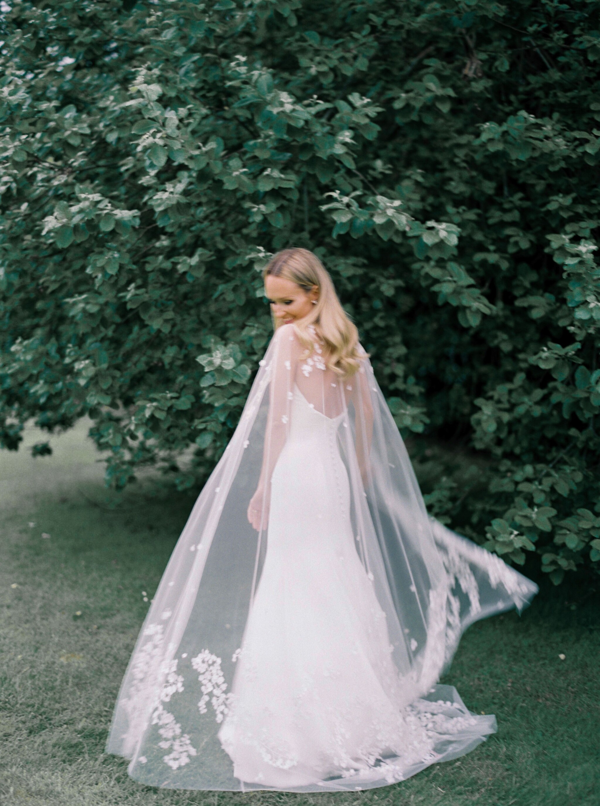 Phillipa Lepley Couture Real Bride Charis Bespoke Cape Veil
