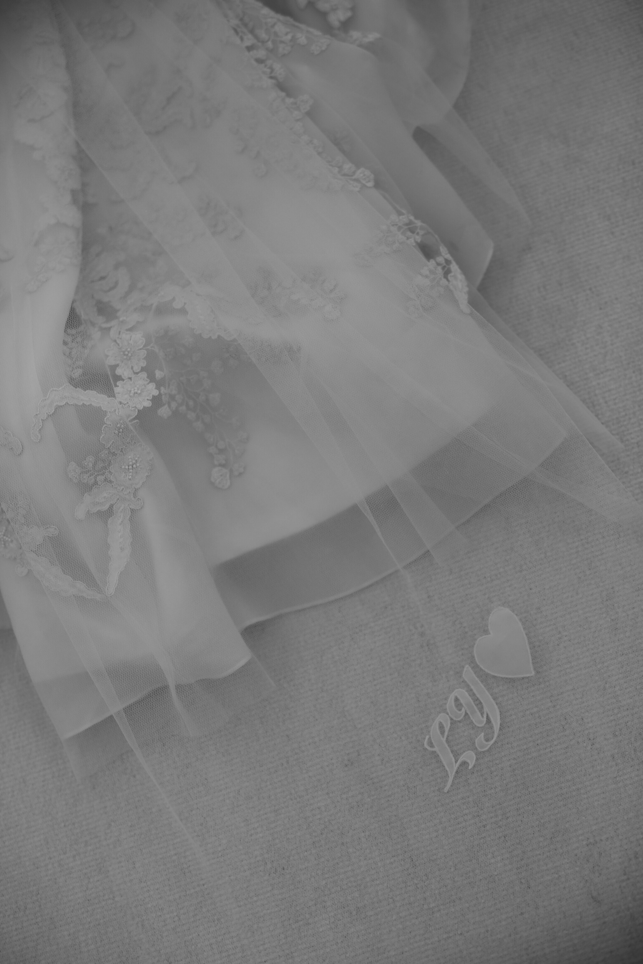 Phillipa Lepley Couture Bespoke Monogrammed and Personalised Embroidered Veil