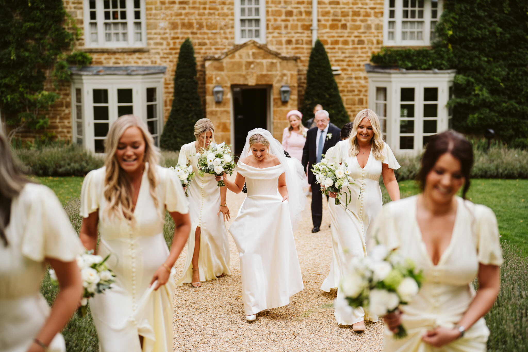 Phillipa Lepley Bride Kate Duchess Satin Wedding Dress Off The Shoulder Neckline Signature Corset