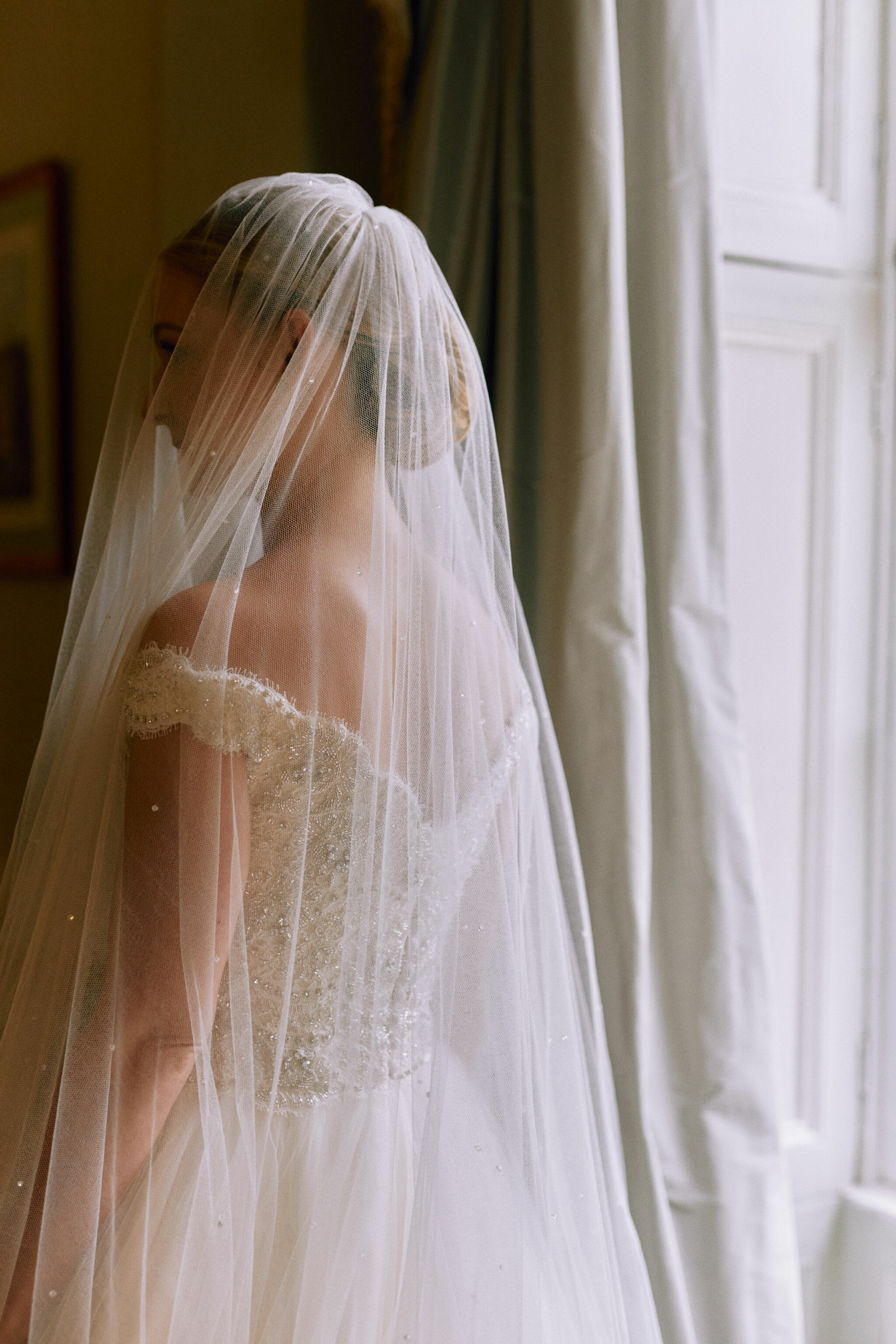 Phillipa Lepley Bride Olivia Corseted Dress Diamante French Lace Bodice Tulle Skirt