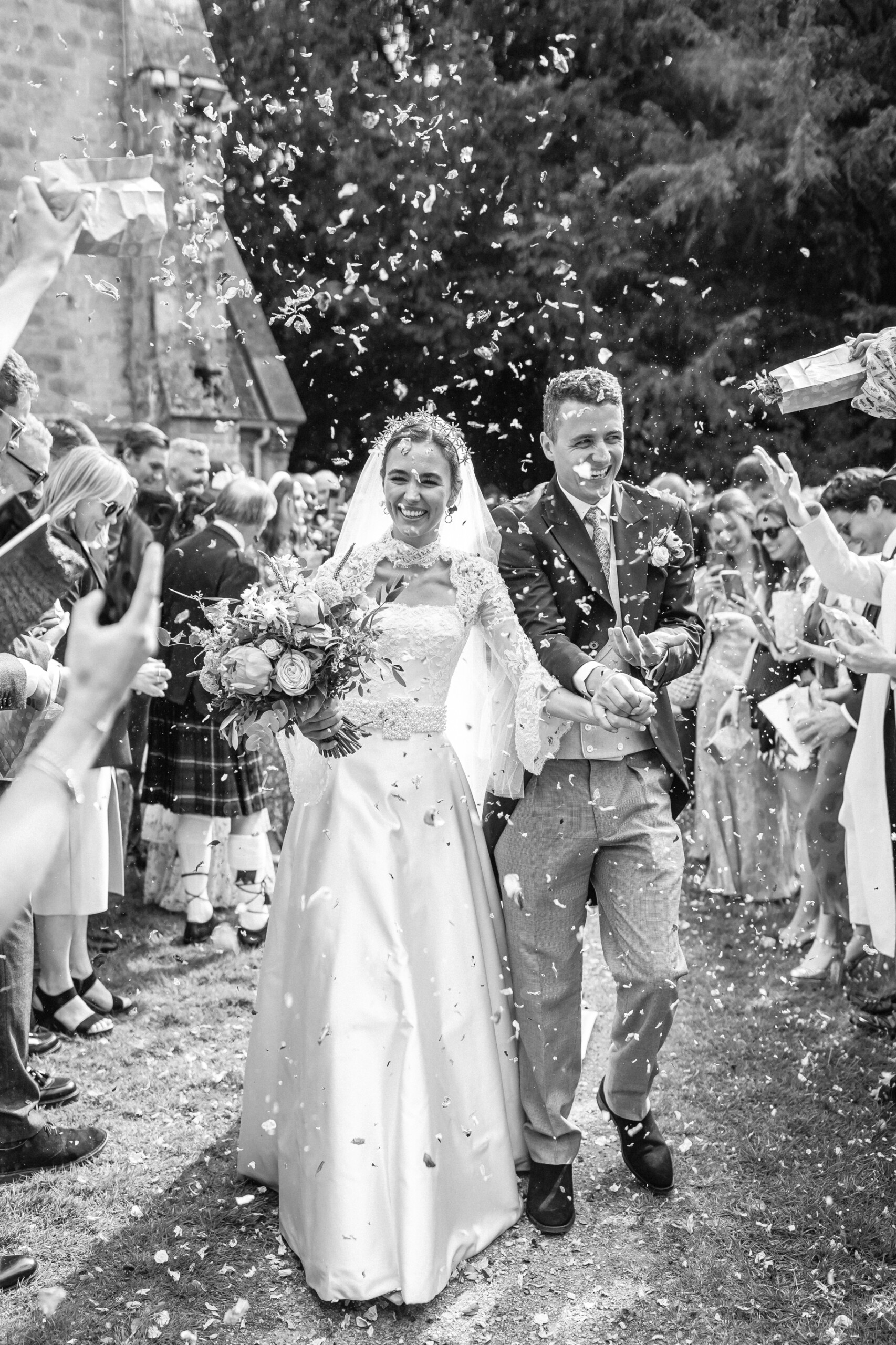 Phillipa Lepley Bride Charlie Corseted Duchess Satin Open Diamond Neckline Lace Top Bespoke Beaded Pearl Belt