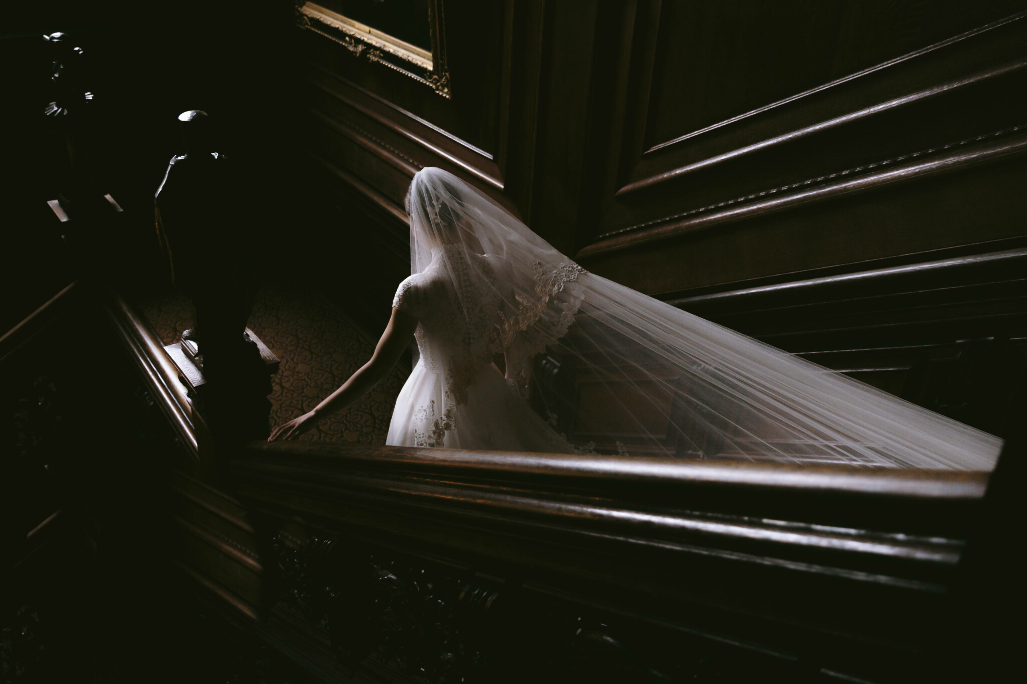 Phillipa Lepley Bride Eirian Corseted Margaux Maiden’s Fern Bespoke Sweetpea Motif Marguax Veil Initials