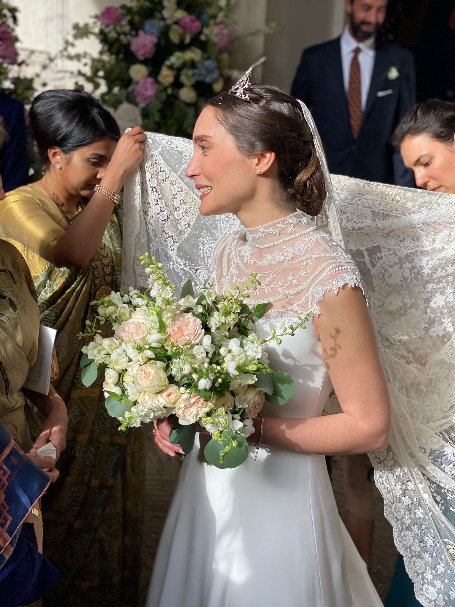 Phillipa Lepley Bride Allegra Corseted Monte Carlo Lineaire Hand Embellished Tulle Yoke