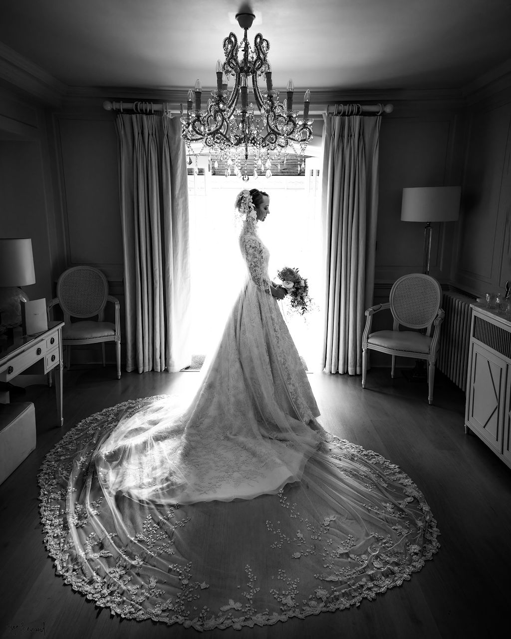 Phillipa Lepley Bride Emily Marielle Maiden’s Fern Bespoke Hand Embroidered Veil