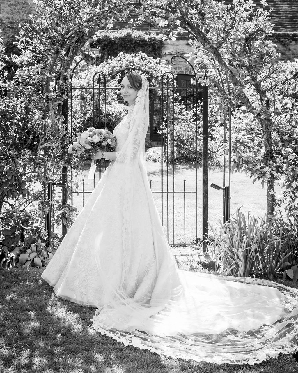 Phillipa Lepley Bride Emily Marielle Maiden’s Fern Bespoke Hand Embroidered Veil
