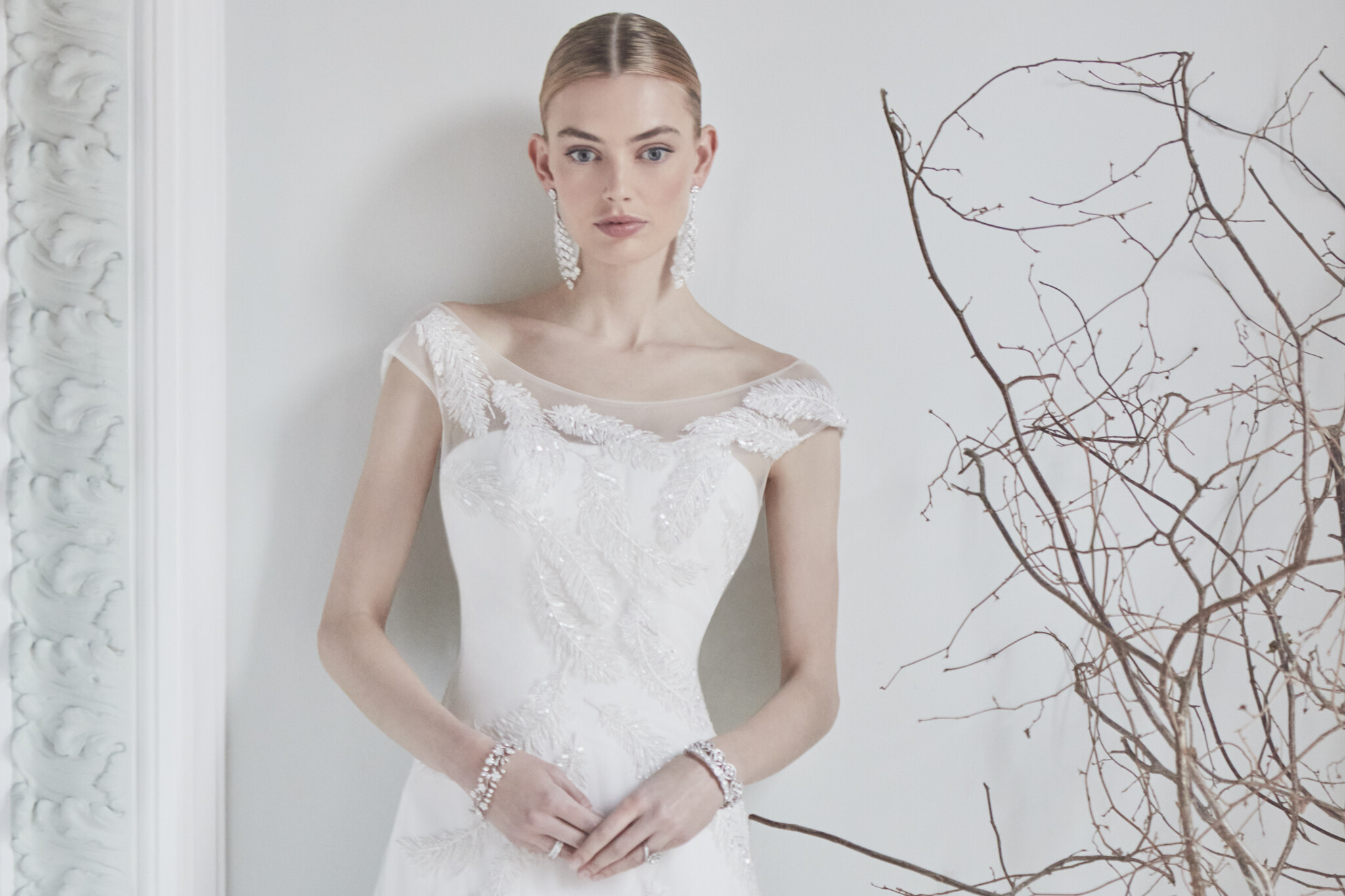 Phillipa Lepley Couture Wedding Dress Awakening Falling Feathers
