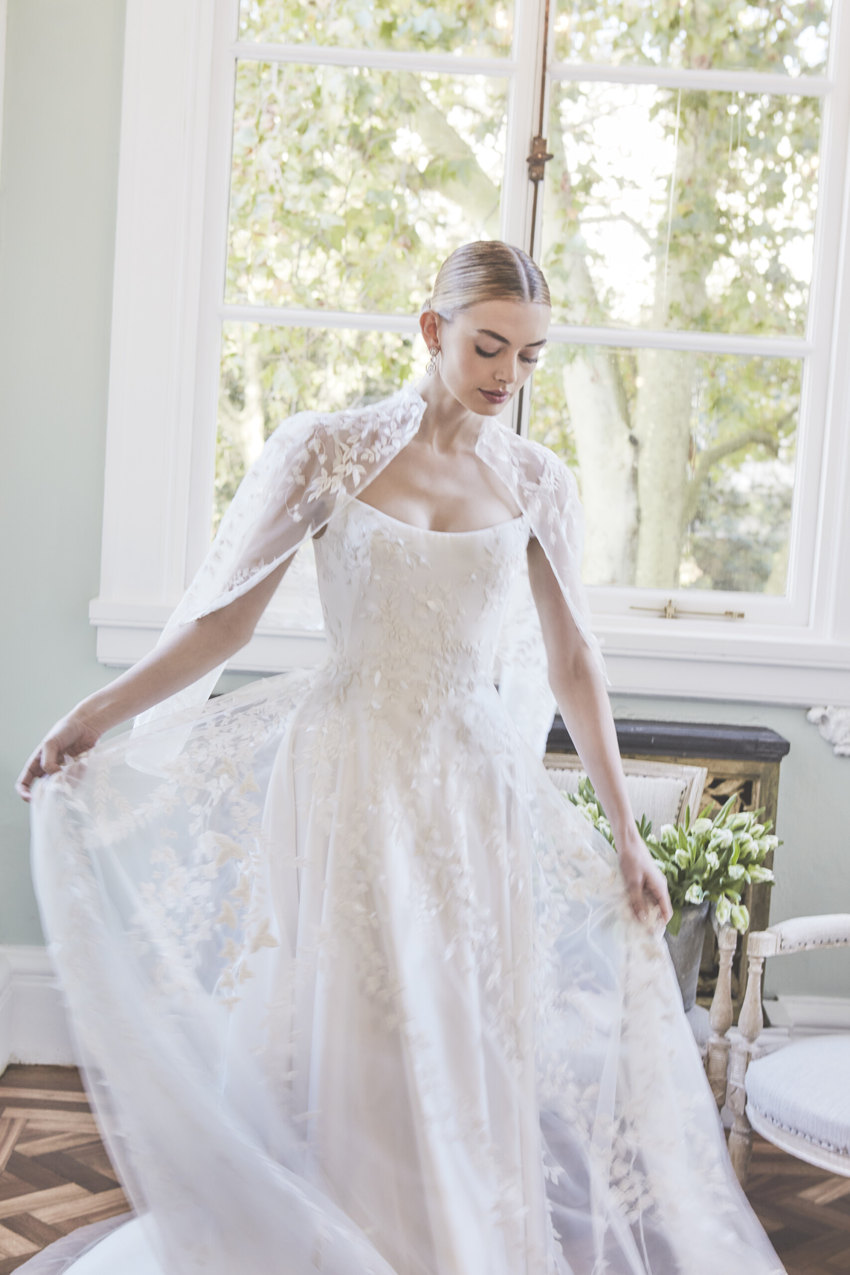 Phillipa Lepley Couture Wedding Dress Vienna Woodland Leaves