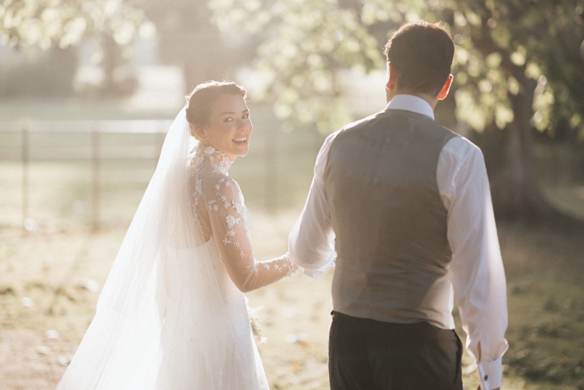 Phillipa Lepley Bride Claire Bespoke Embroidered Dress Plain Veil