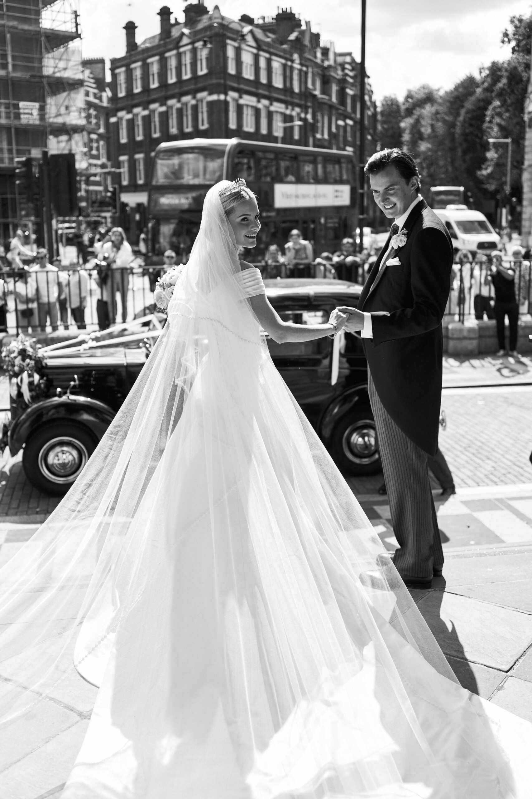 Phillipa Lepley Bride Skylar Bespoke White Silk Dress Bespoke Veil