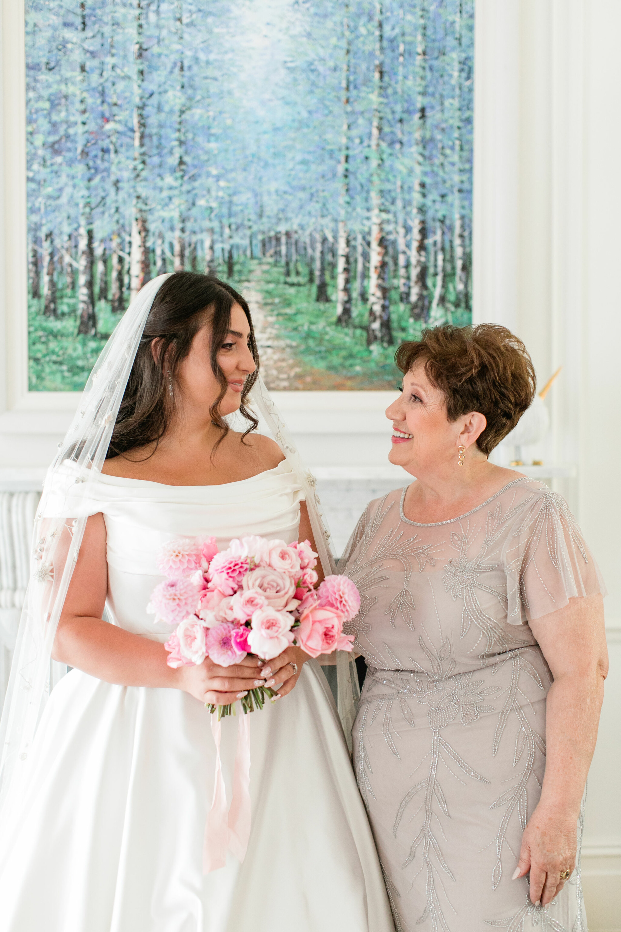 Phillipa Lepley Bride Arevik White Duchess Satin Dahlia Garden Veil