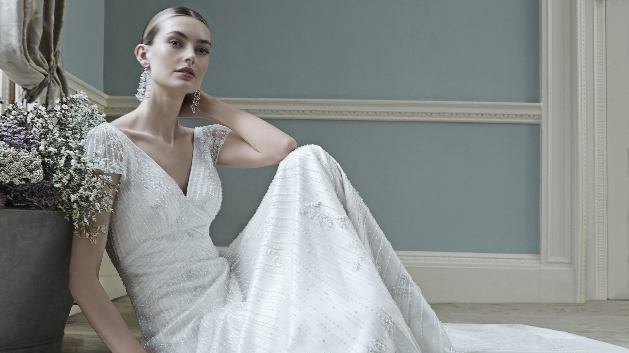 Phillipa Lepley Couture Wedding Dress Fitzgerald Cascading Leaves