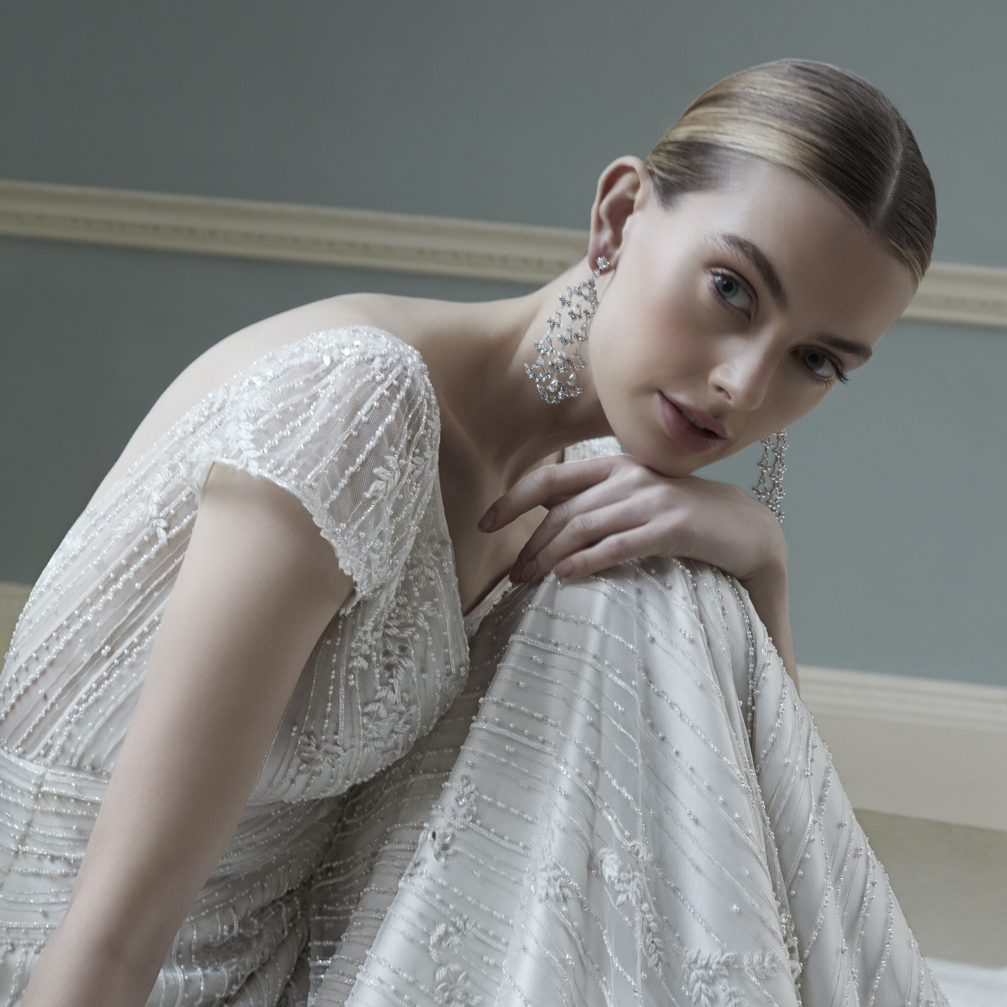 Phillipa Lepley Couture Wedding Dress Fitzgerald Cascading Leaves