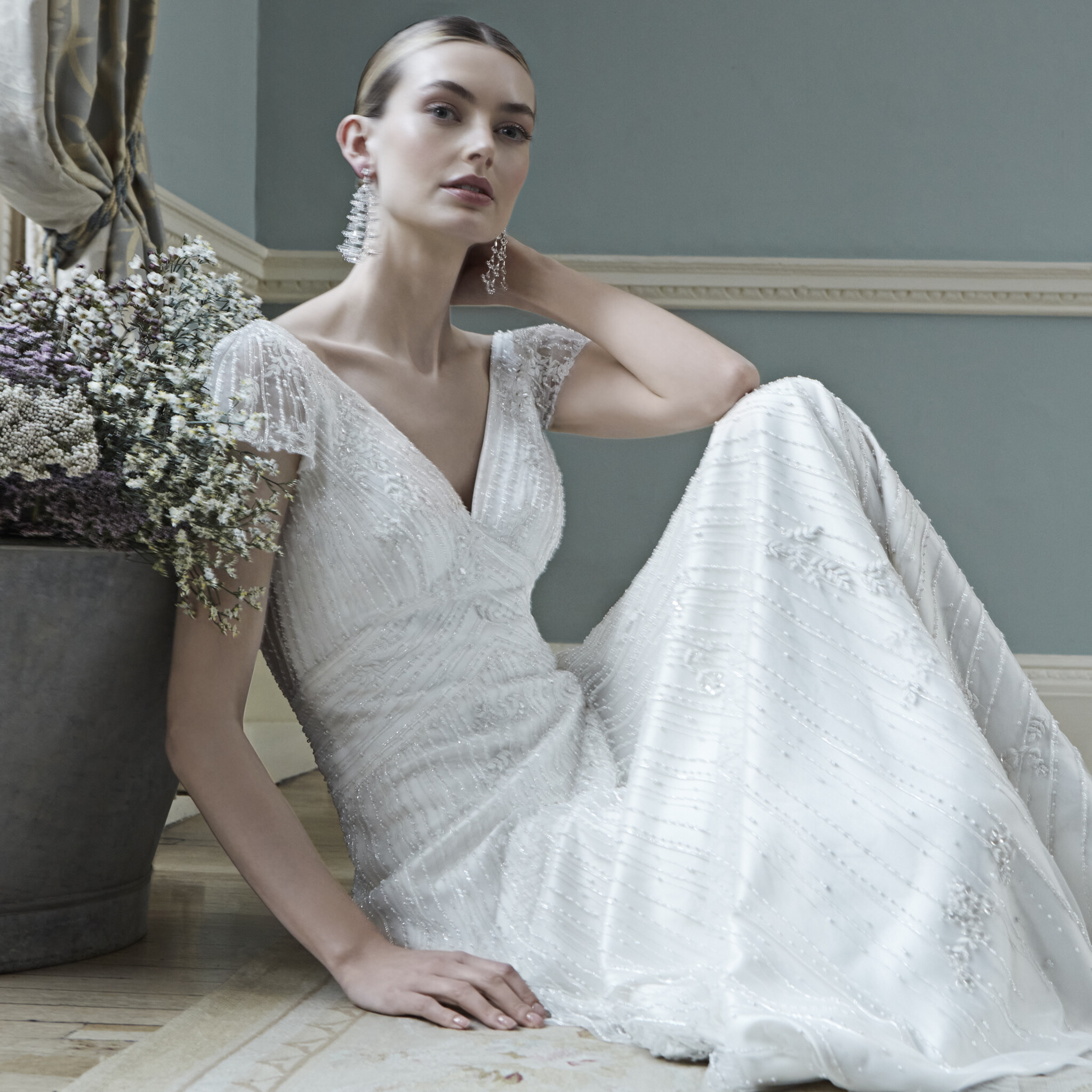 Phillipa Lepley Couture Wedding Dress Fitzgerald Cascading Leaves