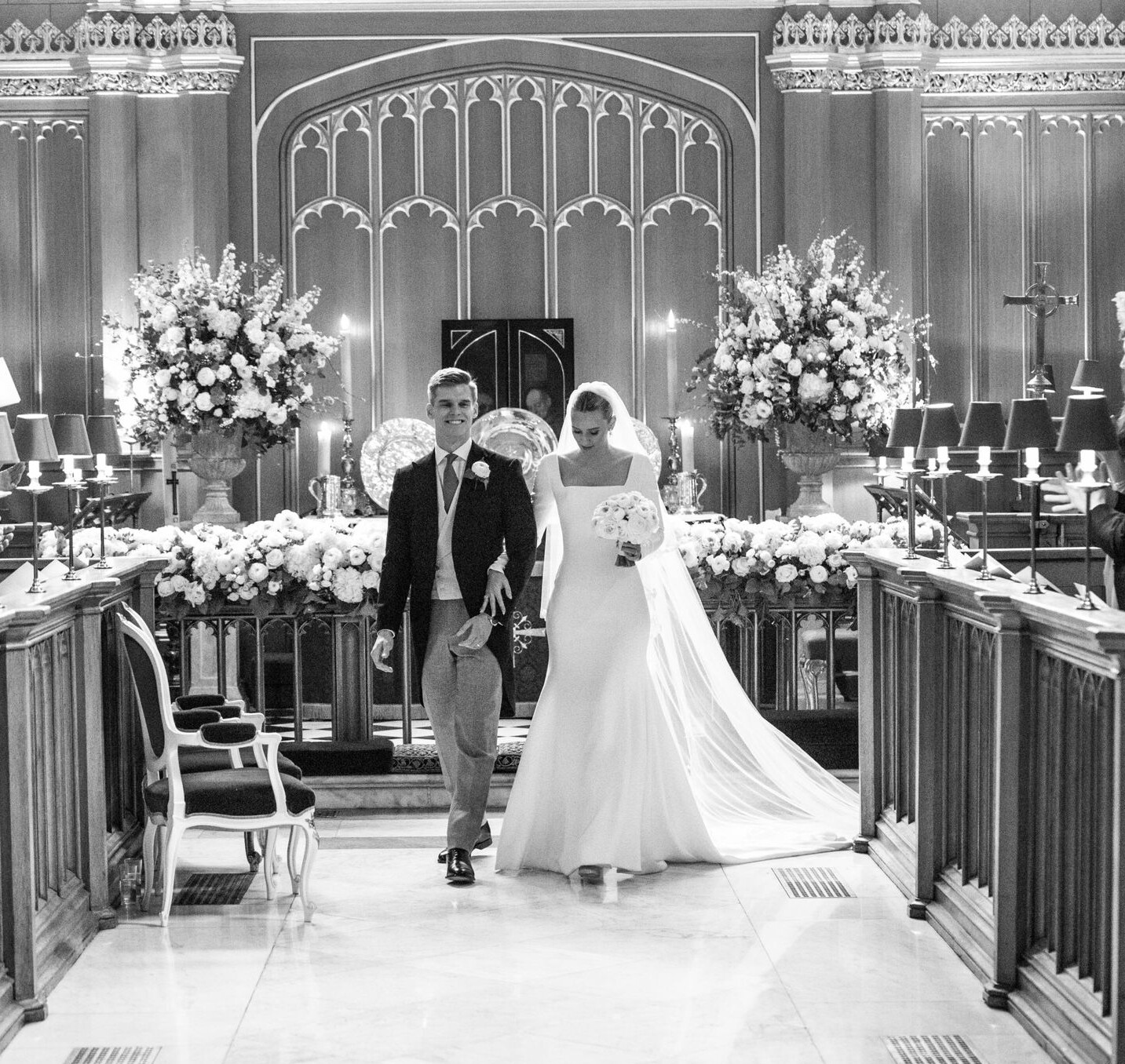 Phillipa Lepley Bride Sophia Silk Crepe Square Neckline Scroll Lace Veil