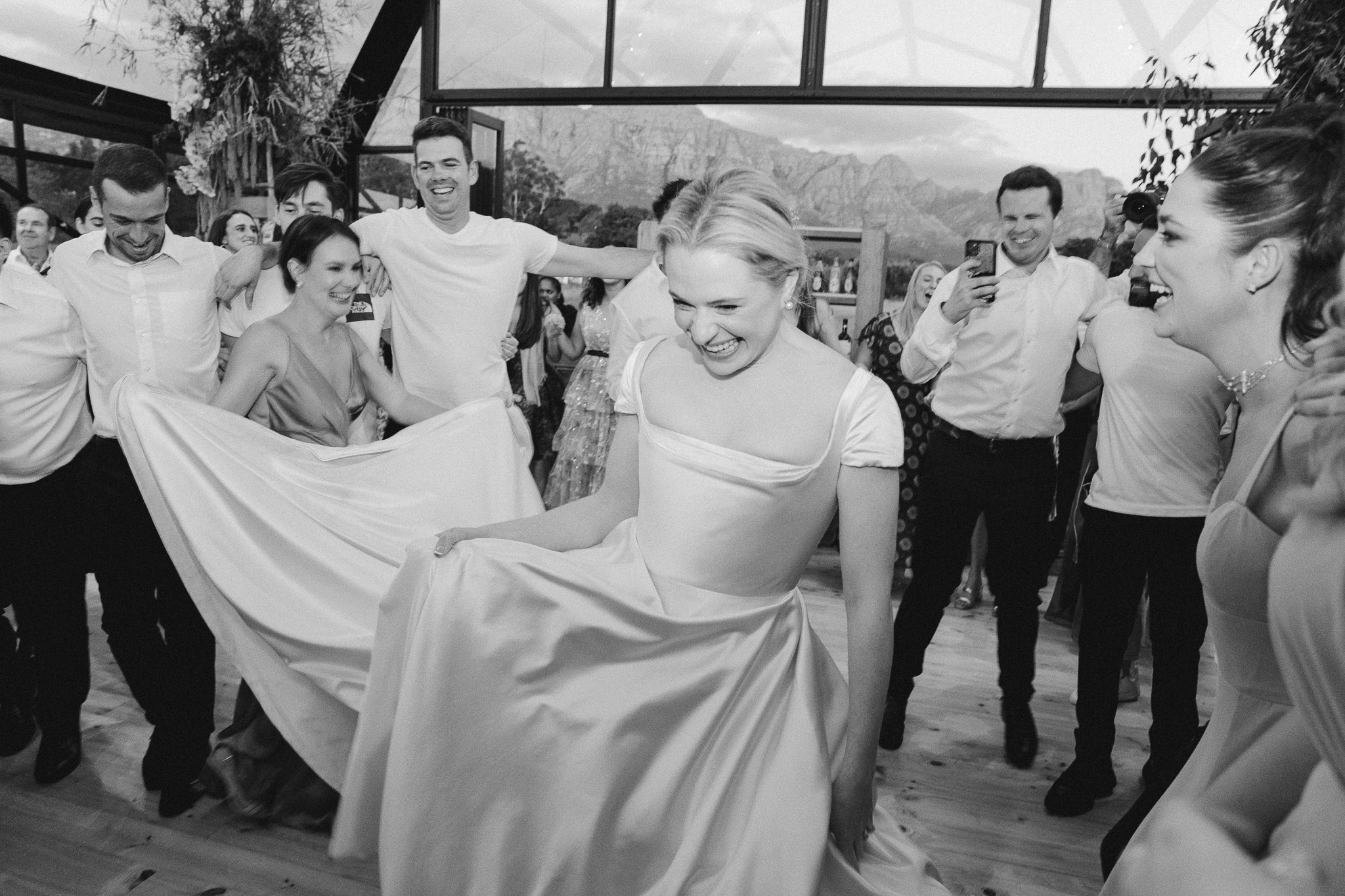 Phillipa Lepley Bride Caroline Duchess Satin Square Neckline Cap Sleeve Bespoke Wedding Dress