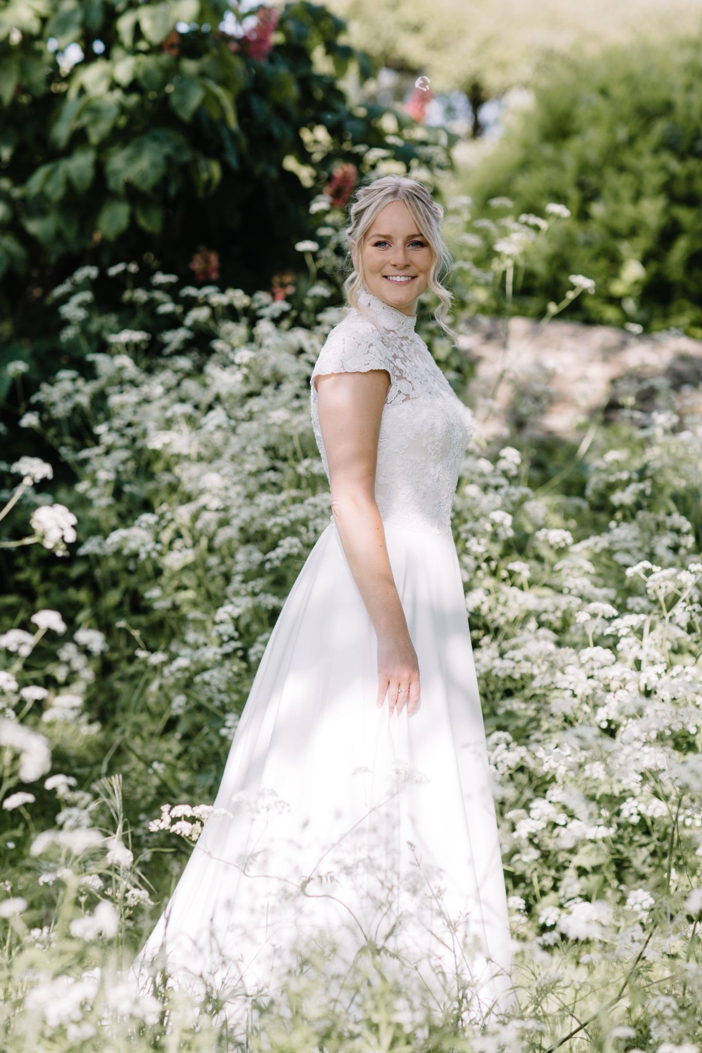 Phillipa Lepley Bride Tabitha High Neck Embroidered Wedding Dress Cap Sleeves