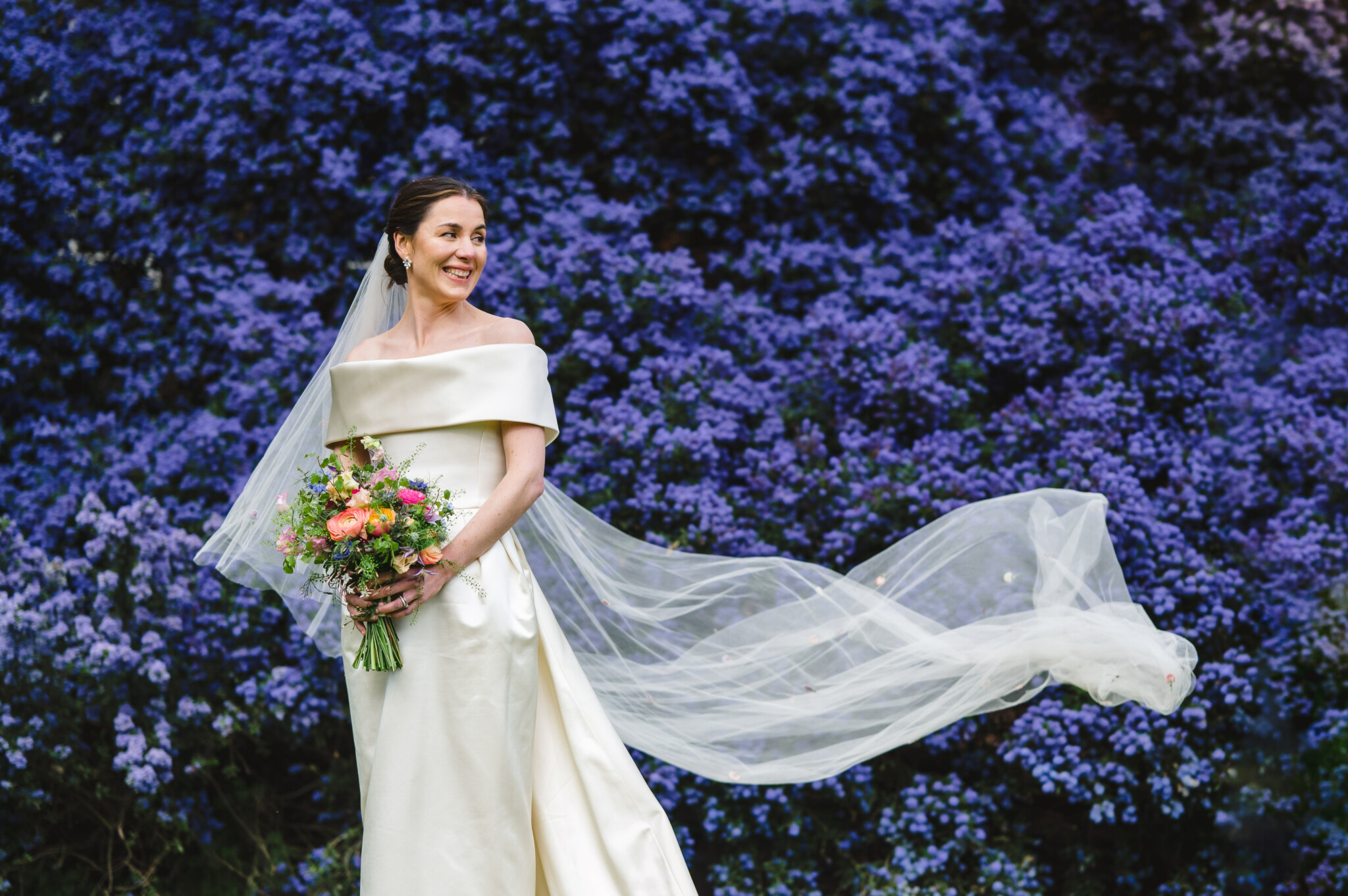 Phillipa Lepley Bride Georgina Off The Shoulder Duchess Satin Wedding Dress With Collar