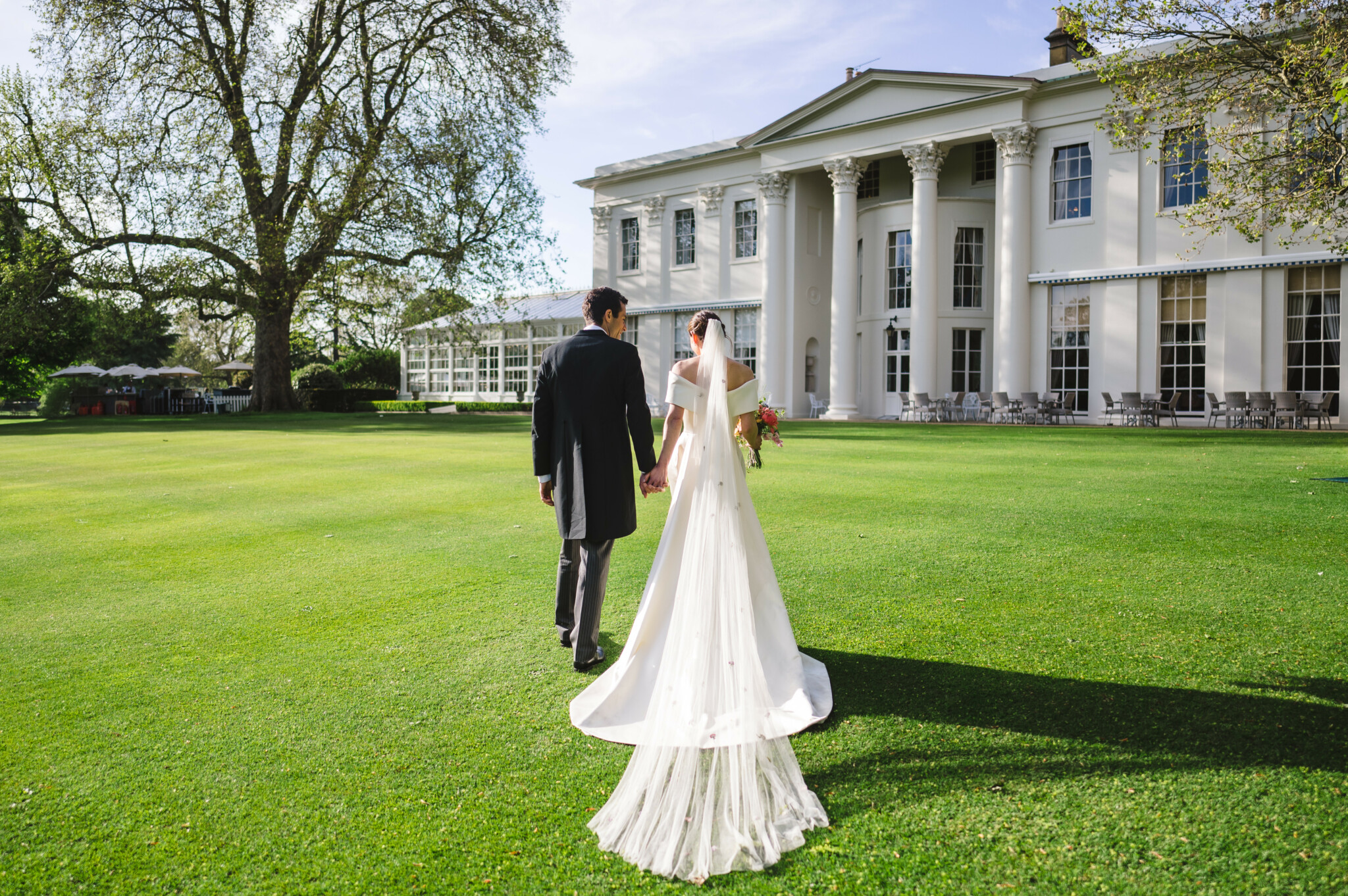 Phillipa Lepley Bride Georgina Off The Shoulder Duchess Satin Wedding Dress With Collar