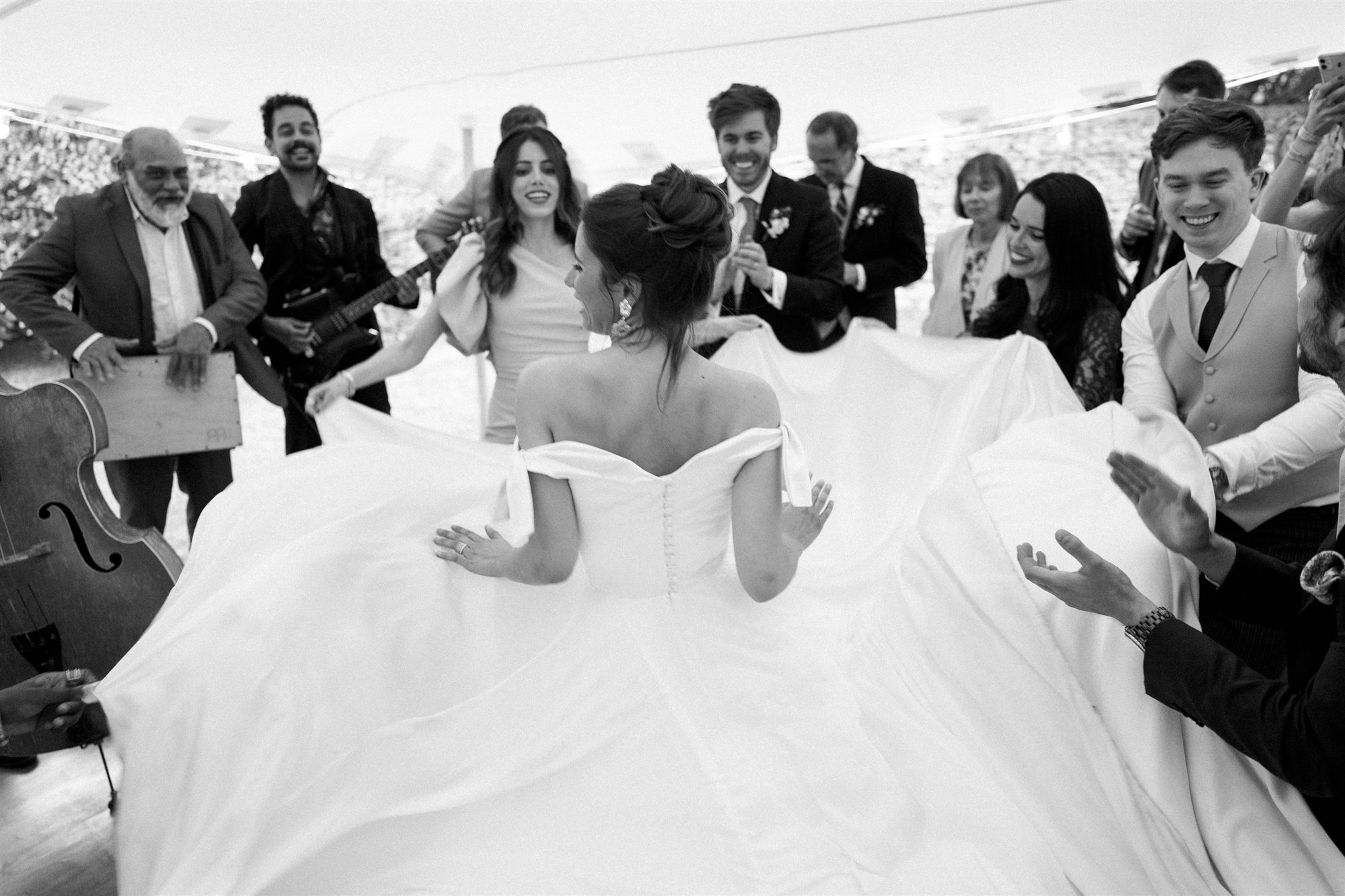 Phillipa Lepley Bride Constance Off The Shoulder Duchess Satin Bow Wedding Dress