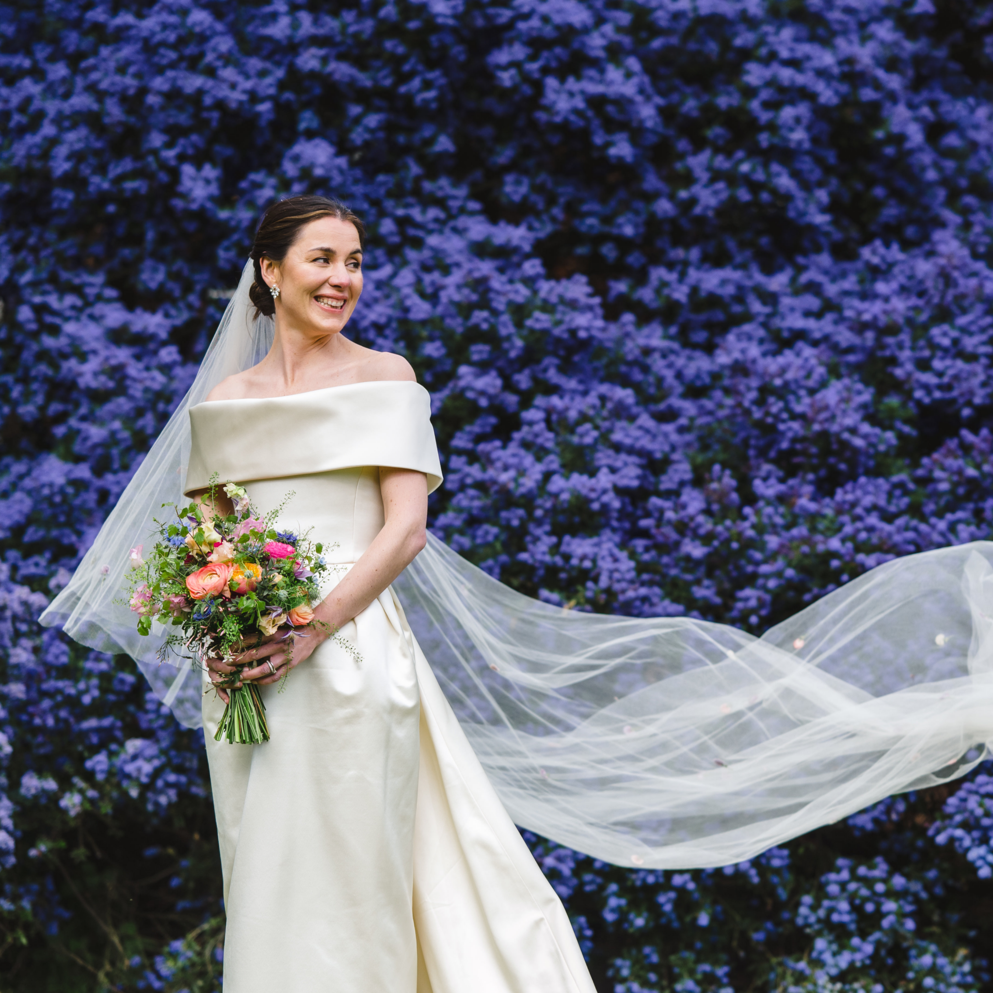 Phillipa Lepley Bride Georgina Off The Shoulder Duchess Satin Wedding Dress With Collar