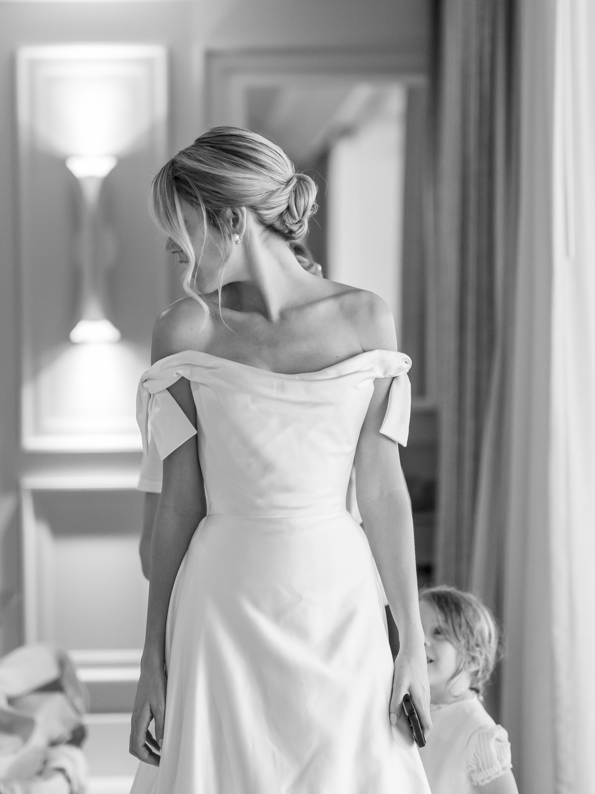 Phillipa Lepley Bride Lizzy Vogue Wedding Satin Off The Shoulder Wedding Dress