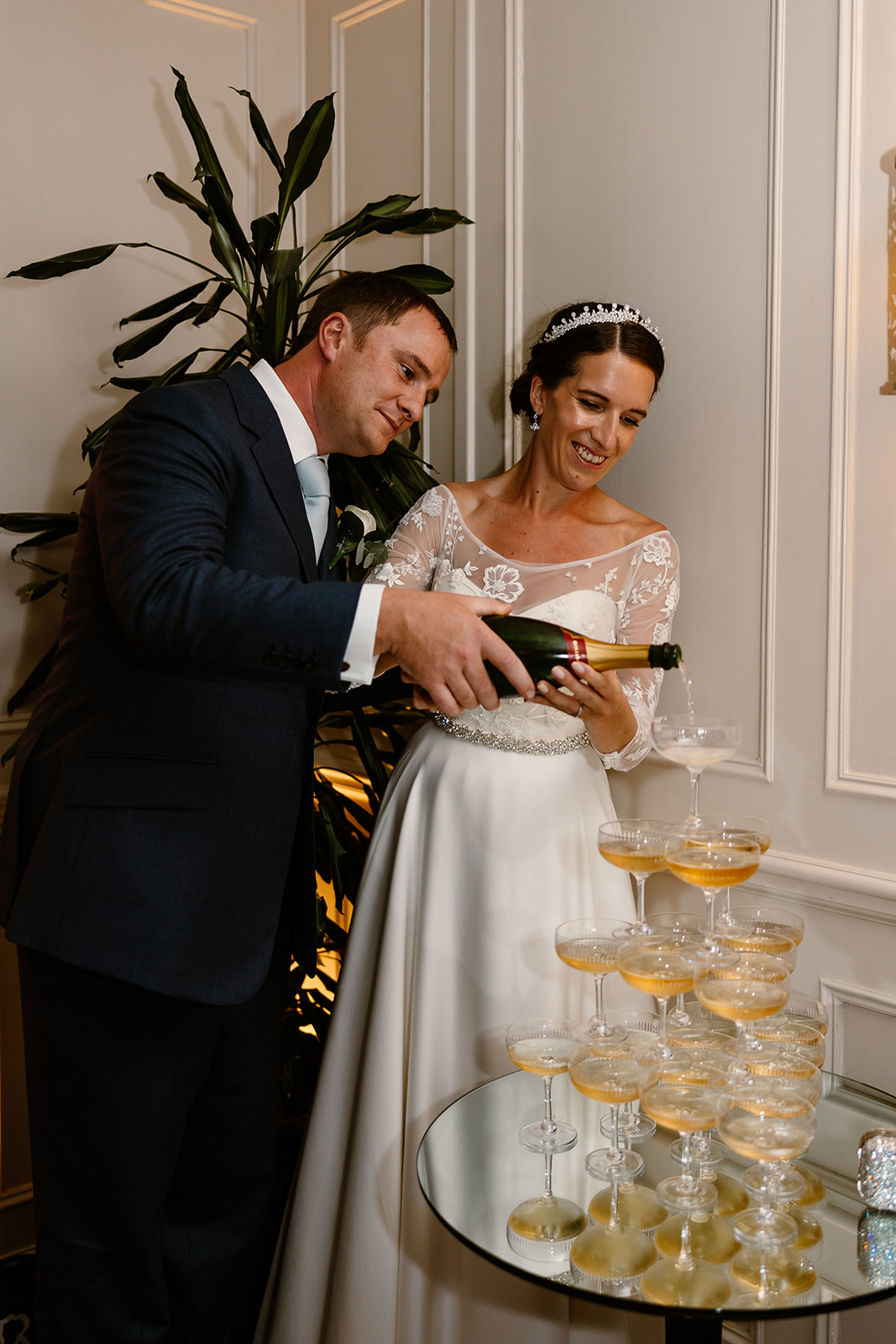 Phillipa Lepley Bride Lily Long Sleeve Embroidered Satin Wedding Dress