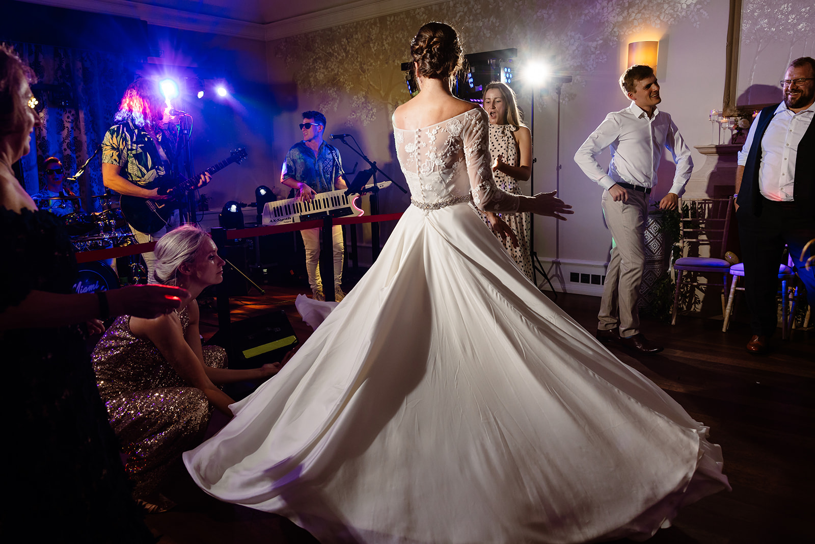 Phillipa Lepley Bride Lily Long Sleeve Embroidered Satin Wedding Dress