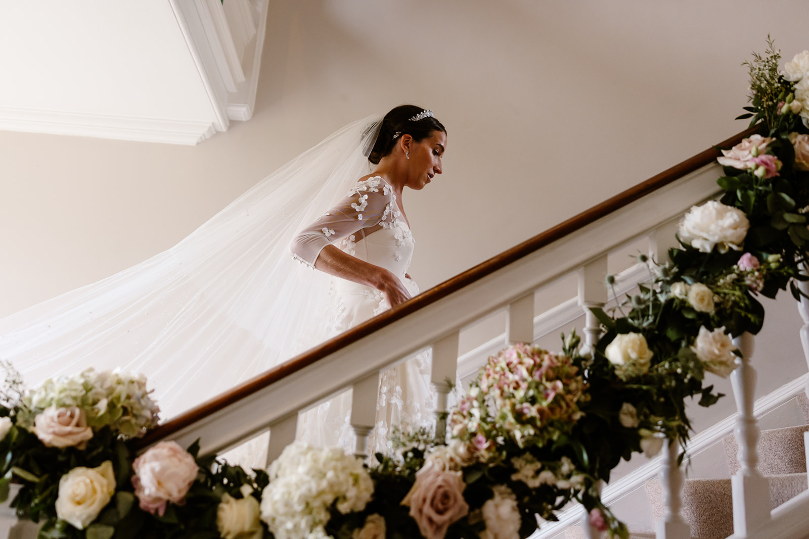 Phillipa Lepley Bride Lily Long Sleeve Embroidered Satin Wedding Dress