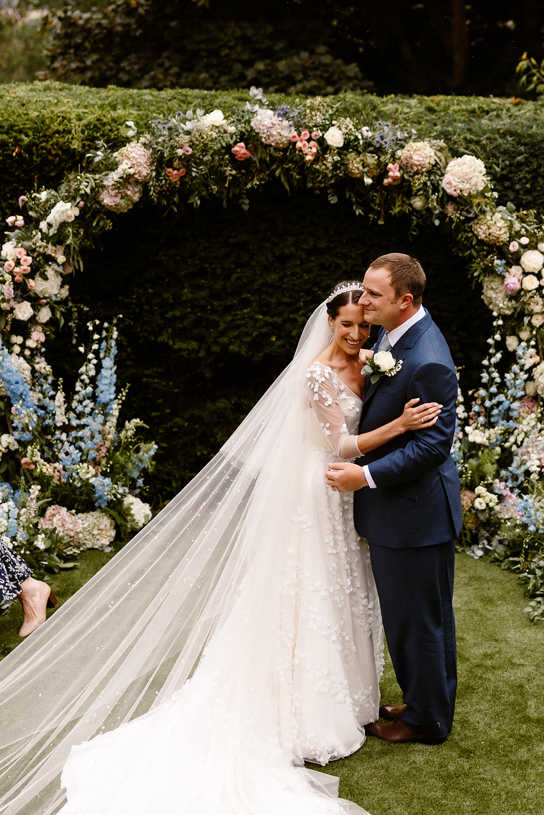 Phillipa Lepley Bride Lily Long Sleeve Embroidered Satin Wedding Dress