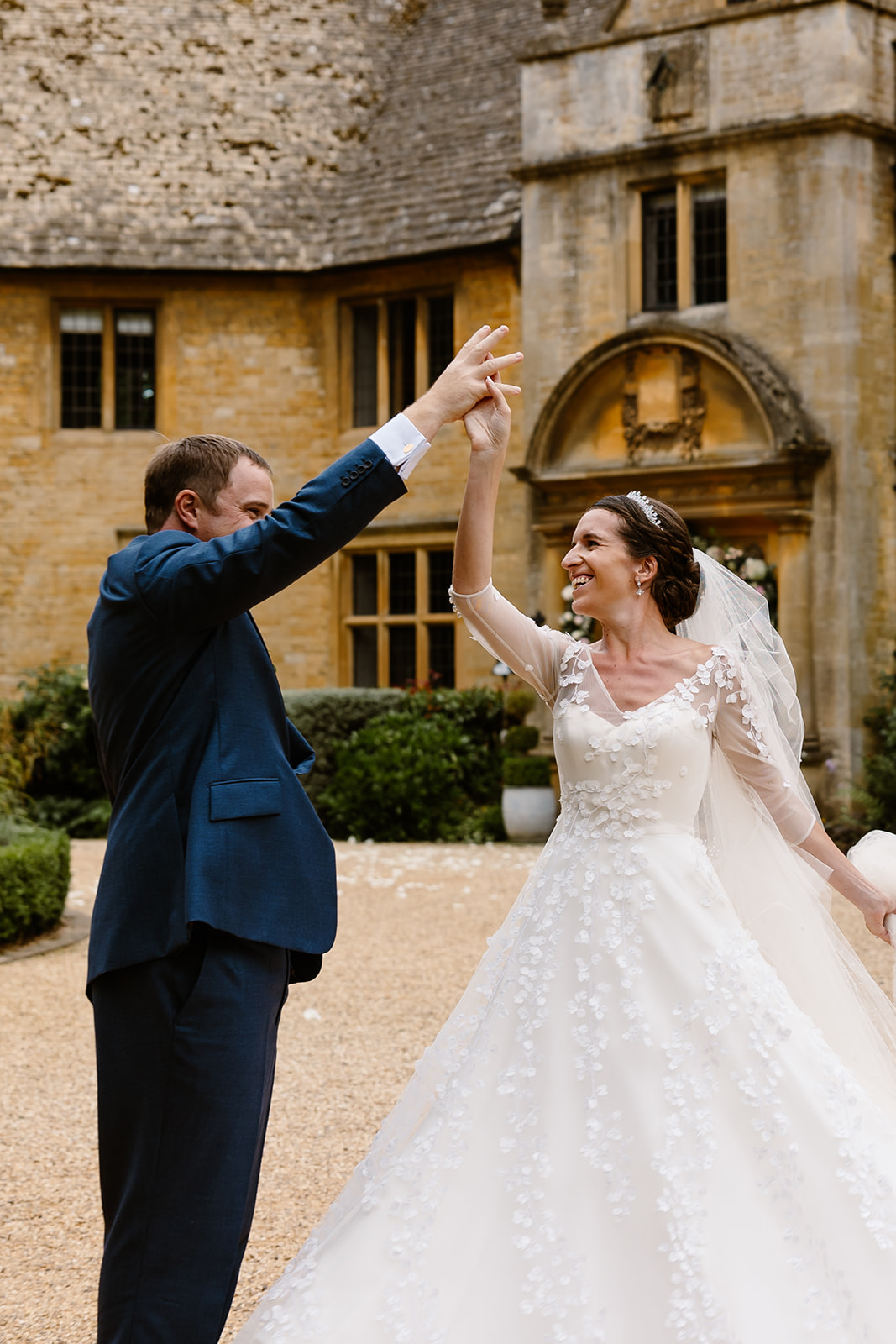 Phillipa Lepley Bride Lily Long Sleeve Embroidered Satin Wedding Dress