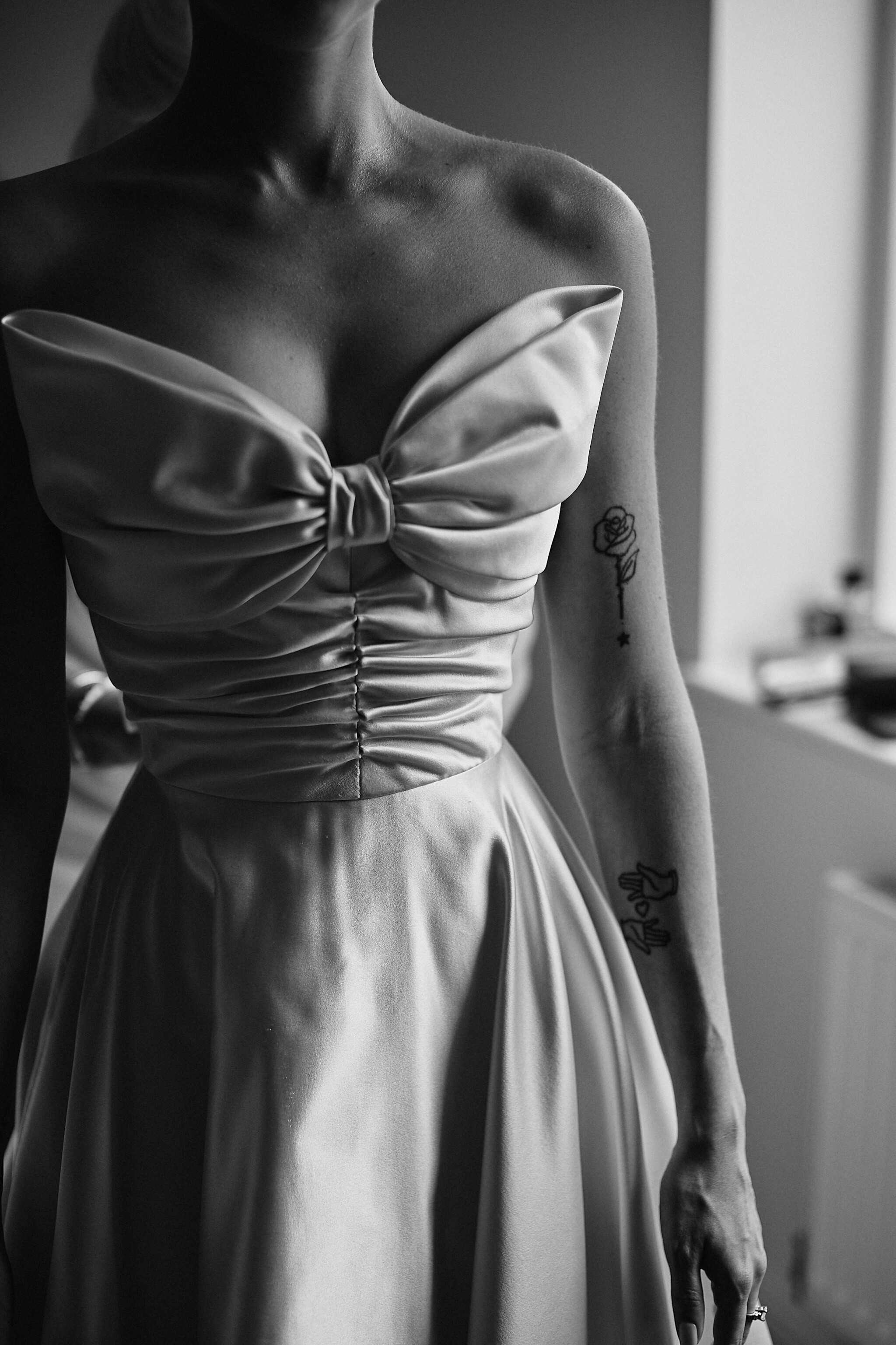 Phillipa Lepley Bride Talia Duchess Satin Bow Couture Wedding Dress