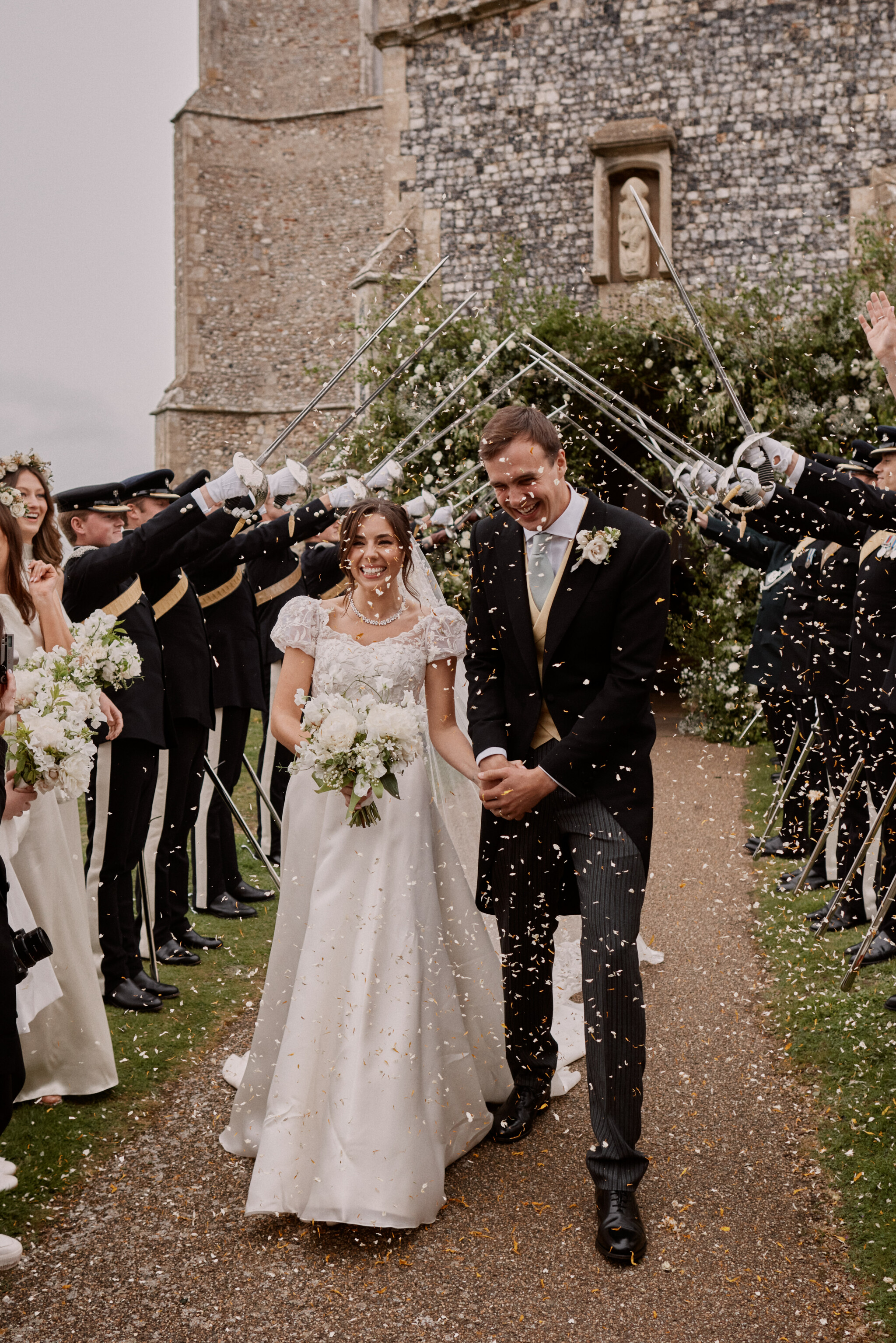 Phillipa Lepley Bride Katya Bespoke Hand Embroidered Puff Sleeve V Neck Wedding Dress