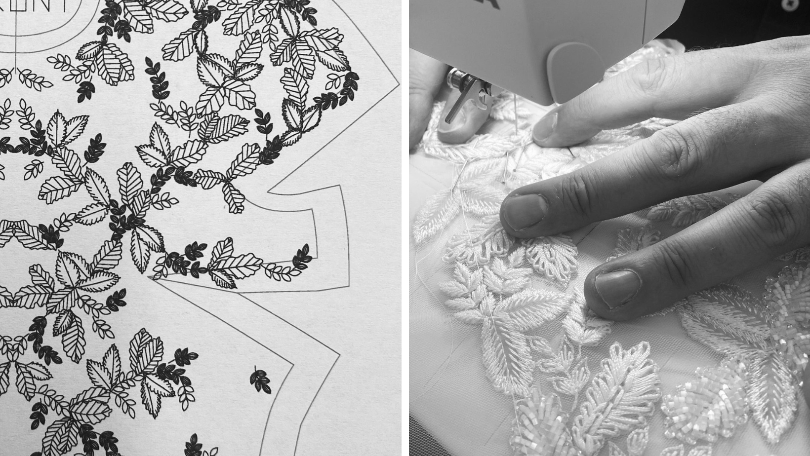 Phillipa Lepley Bride Haelin Bespoke Couture Bridal Fittings Process Embroidered High Neck Top and Gown