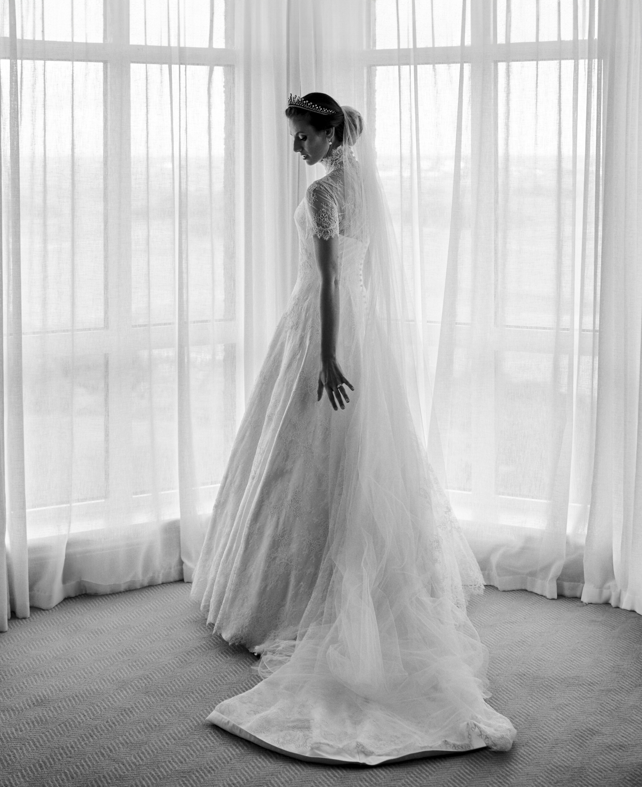 Phillipa Lepley Bride Kate High Neck Cap Sleeve Detachable Lace Overlay And Strapless Duchess Satin Gown