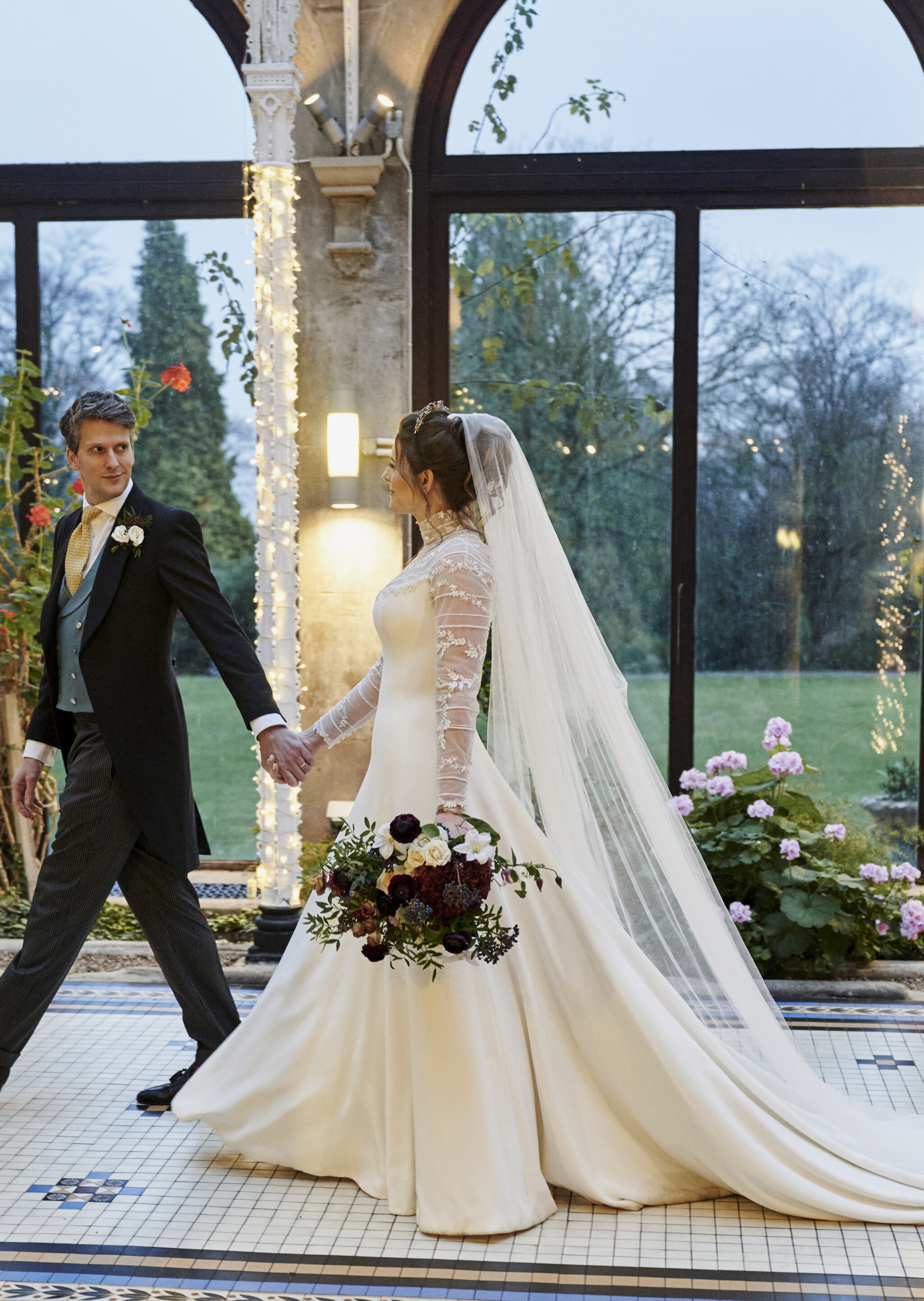 Phillipa Lepley Bride Clementine Christmas Wedding High Neck Embroidered Long Sleeve Dress