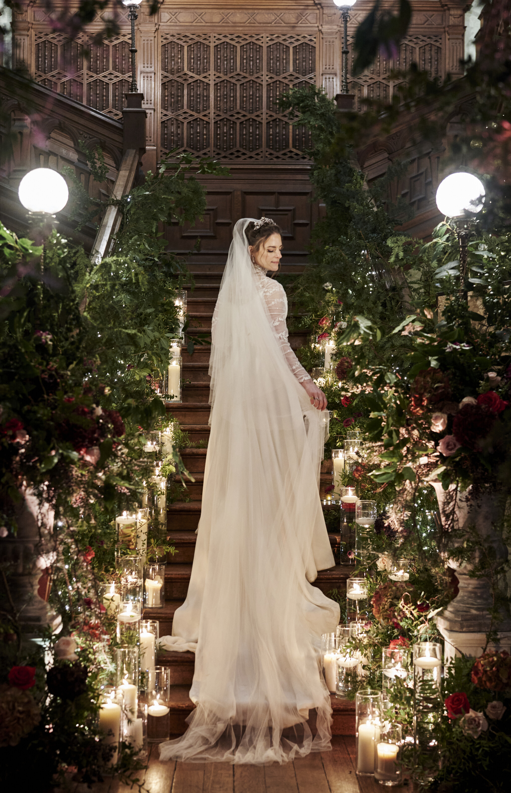 Phillipa Lepley Bride Clementine Christmas Wedding High Neck Embroidered Long Sleeve Dress