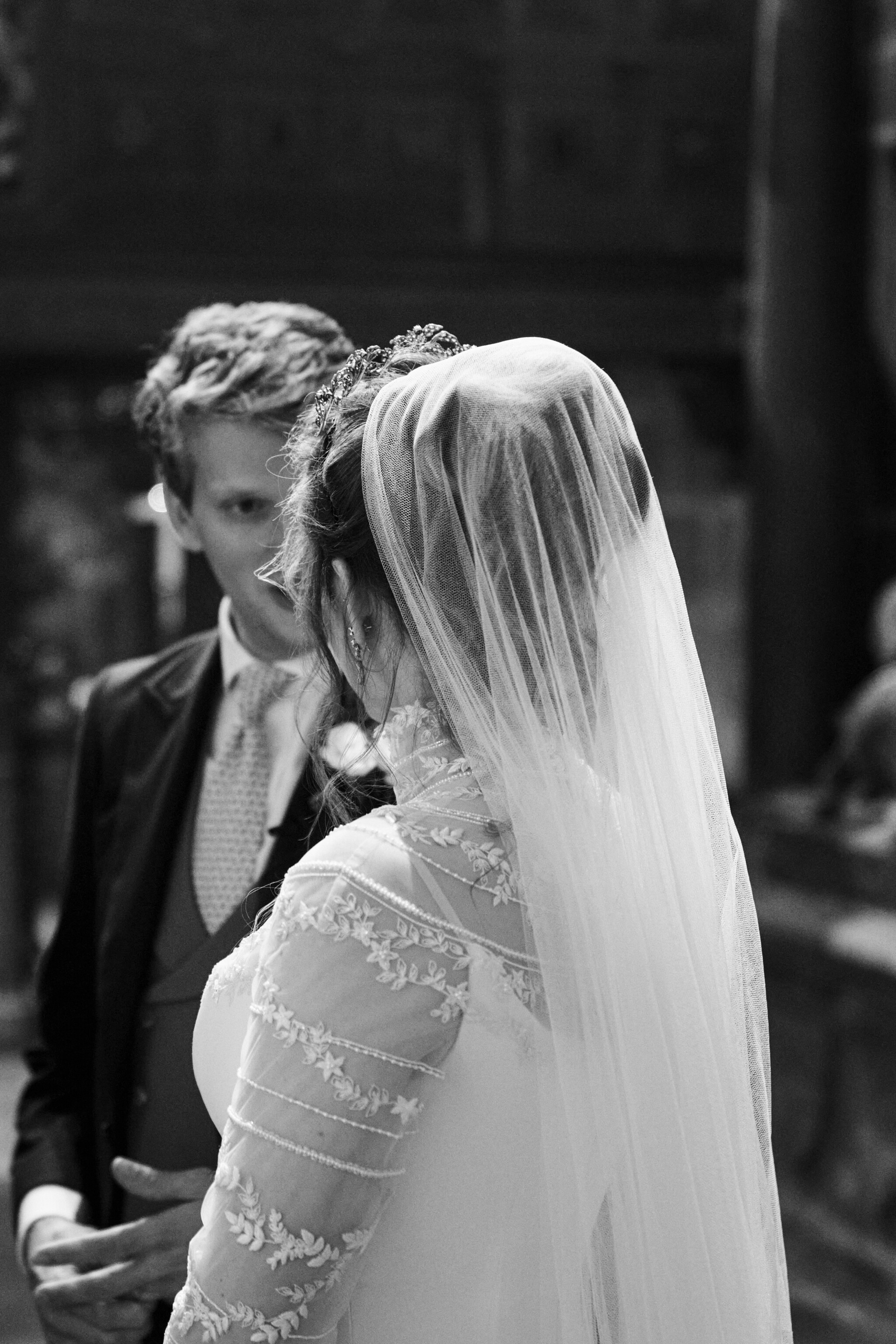 Phillipa Lepley Bride Clementine Christmas Wedding High Neck Embroidered Long Sleeve Dress