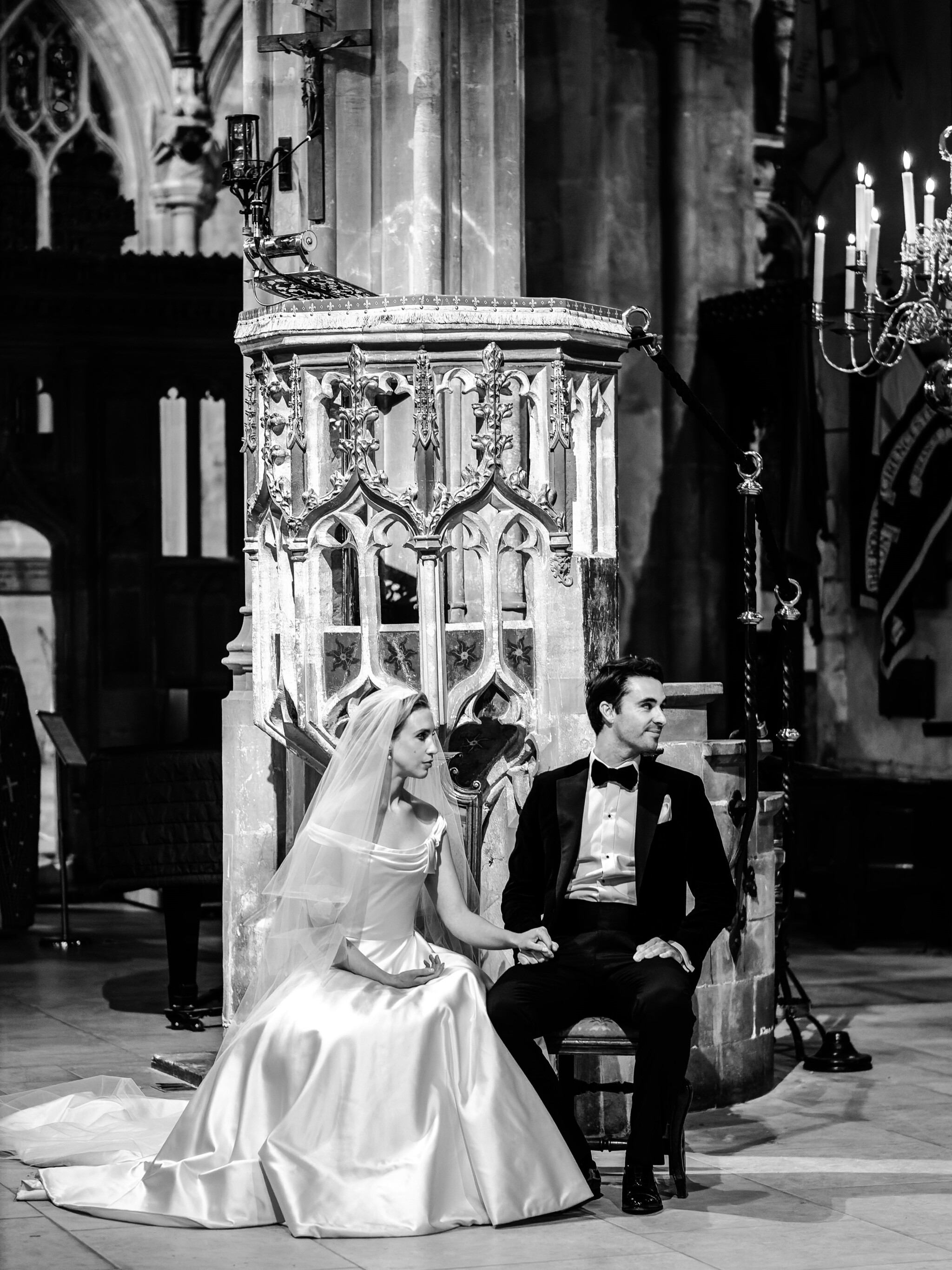 Phillipa Lepley Bride Emily Couture Bespoke Duchess Satin Wedding Dress Christmas Wedding