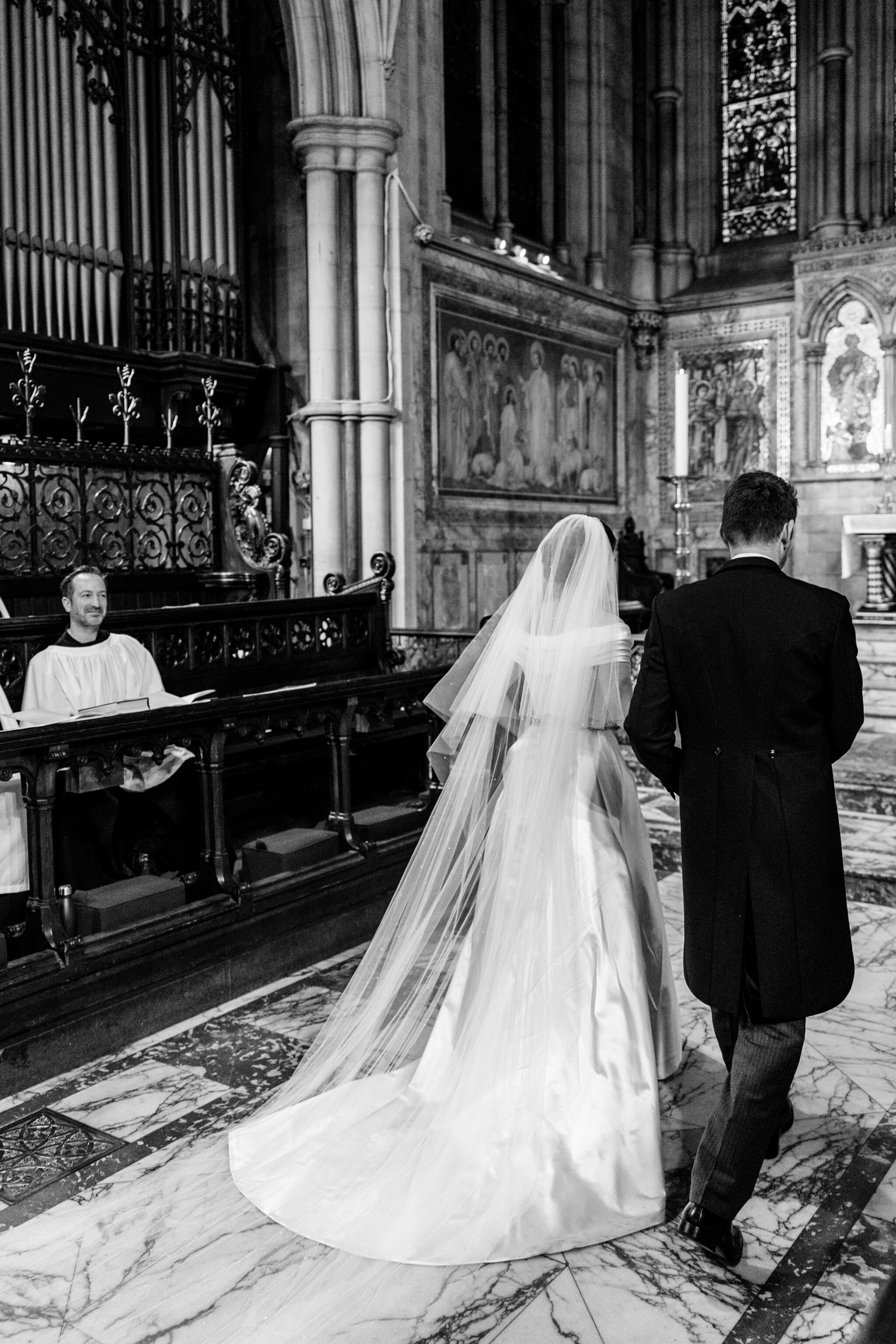 Phillipa Lepley Bride Georgina Corseted Duchess Satin Draped Collar Wedding Gown