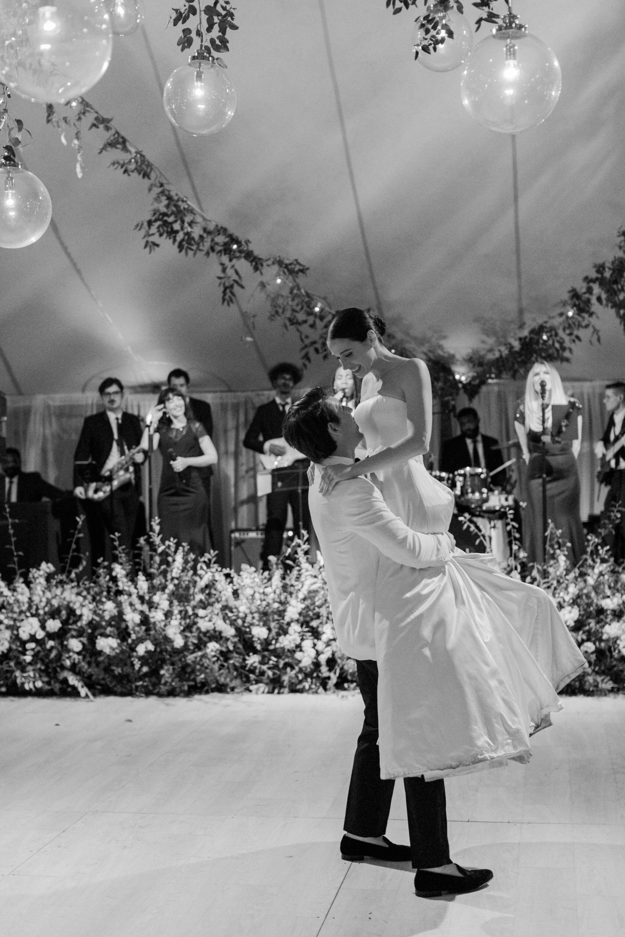 Phillipa Lepley Bride Madison Hamptons Wedding Duchess Satin Strapless A Line Dress with Lace Cap Sleeve Bridal Top