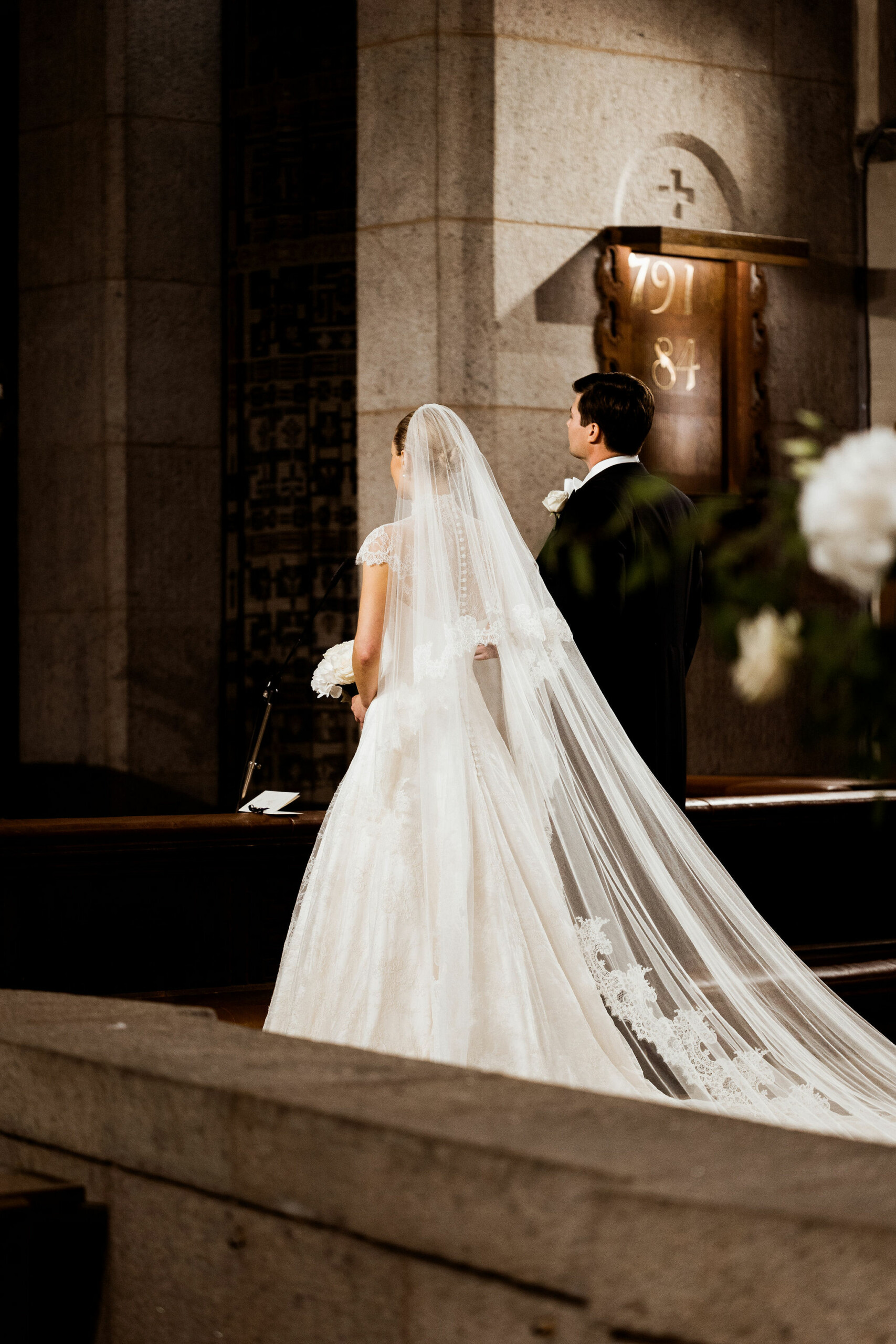 Phillipa Lepley Bride Hedvig High Neck Lace Wedding Dress And Lace Veil